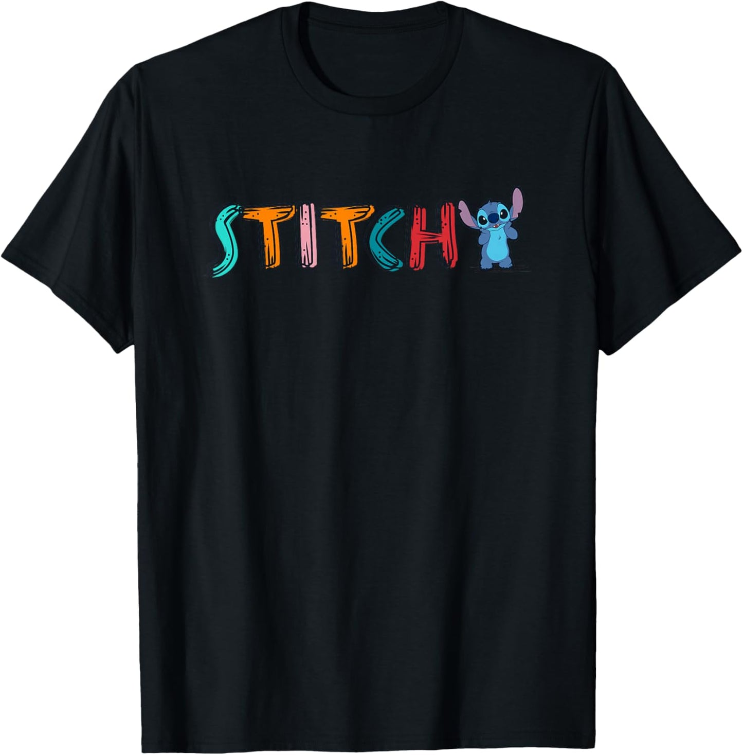 Disney Lilo & Stitch Rainbow Color Stitch Sketchy Chibi Logo
