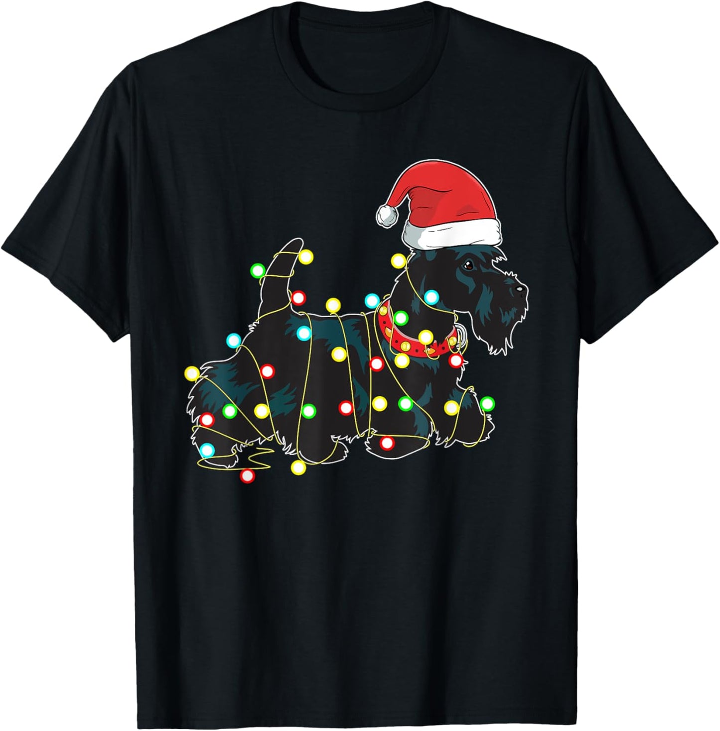 Christmas Lights Scottie Dog Lover Funny Xmas Gift