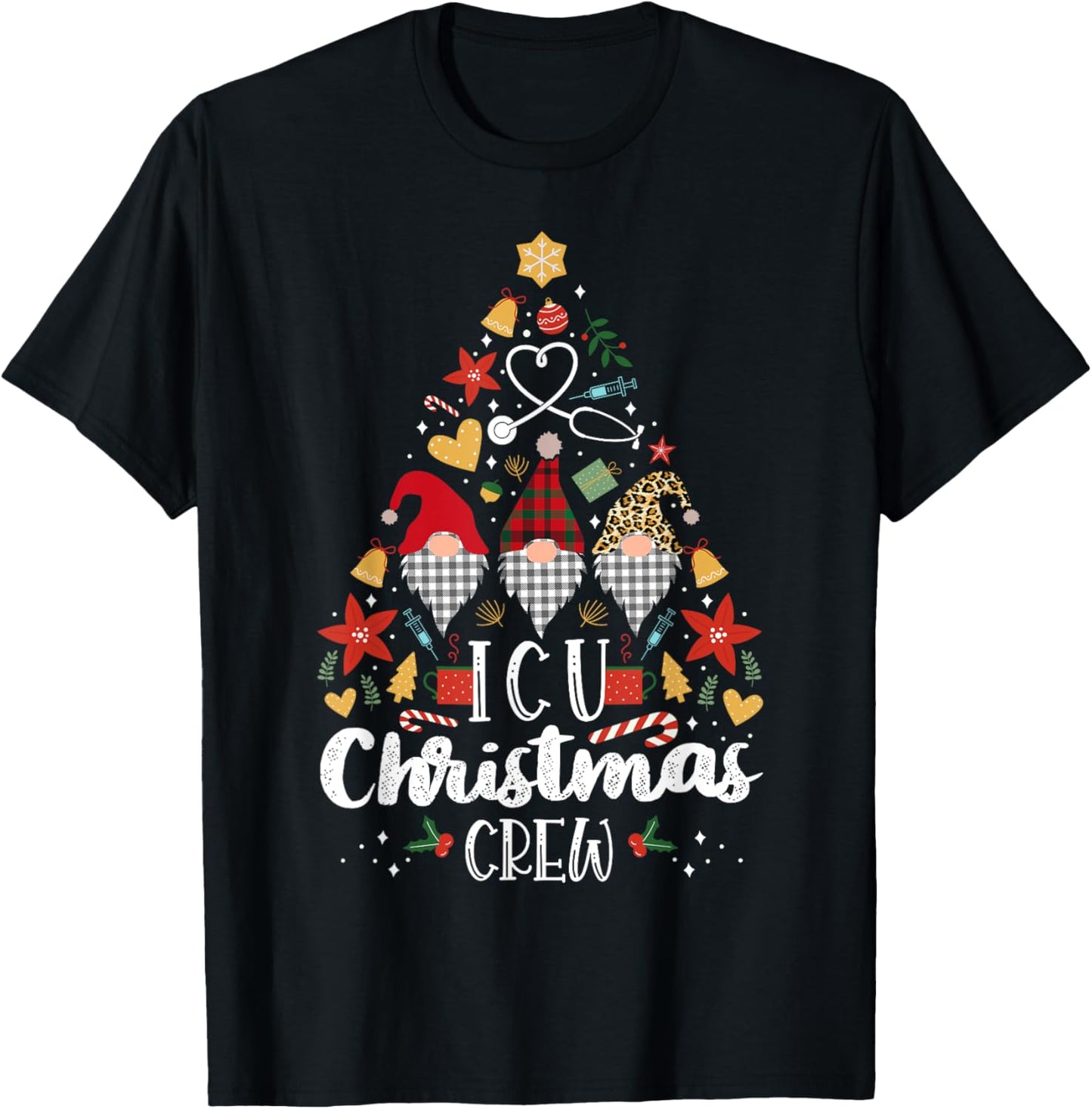 Christmas NICU Crew Nurse Doctor Tech Neonatal ICU Squad T-Shirt