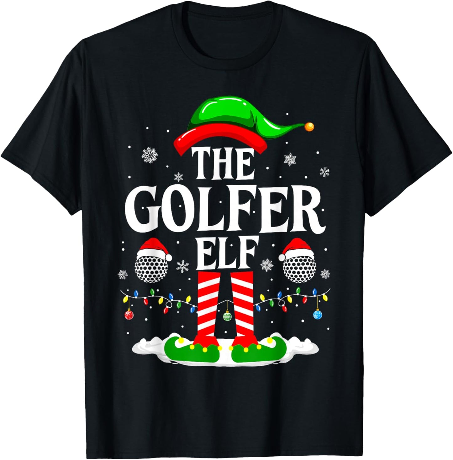 The Golfer Elf Funny Matching Xmas Golfing Christmas Golf