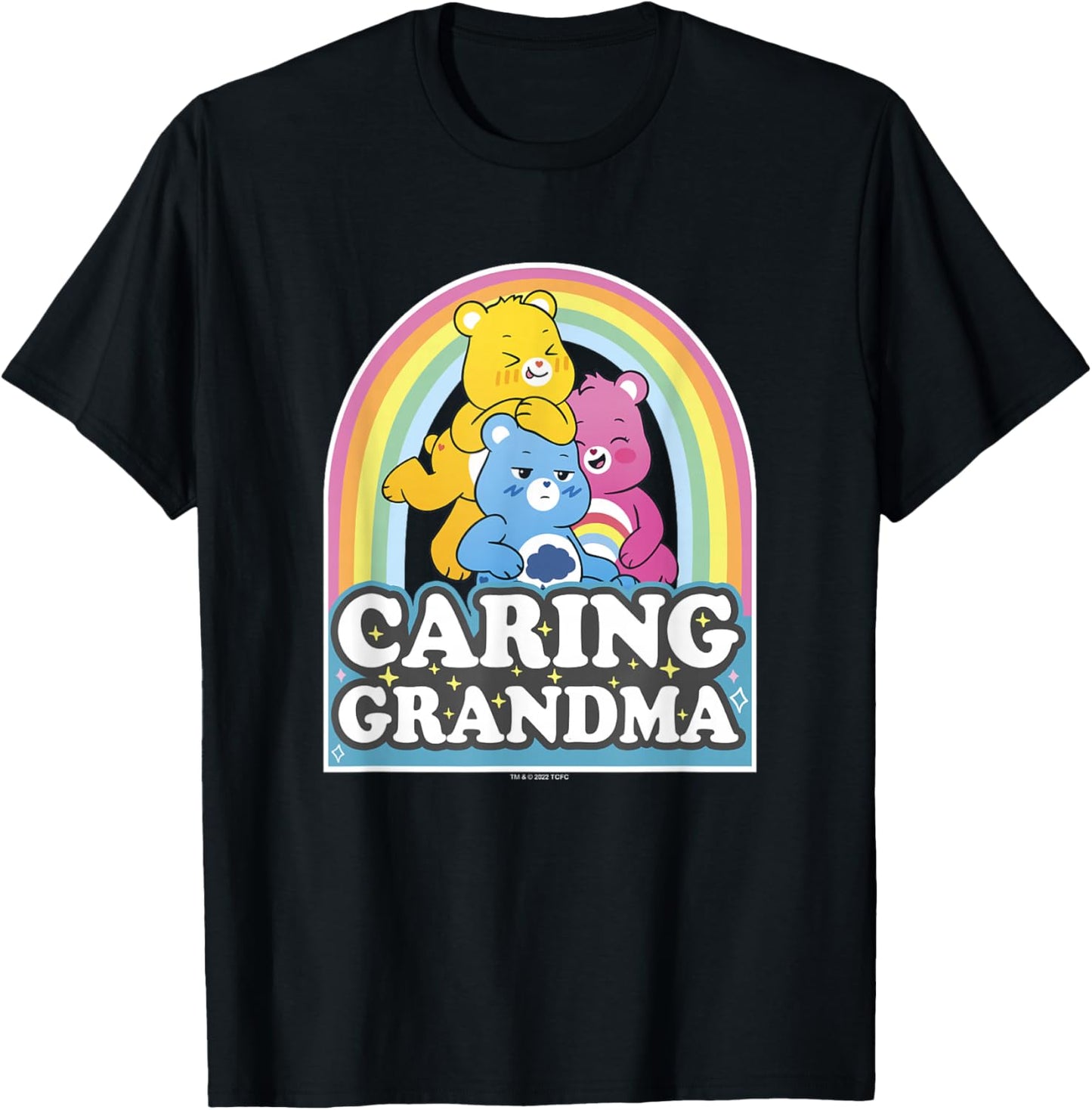 Care Bears Caring Grandma Retro Rainbow Grumpy Group Shot T-Shirt