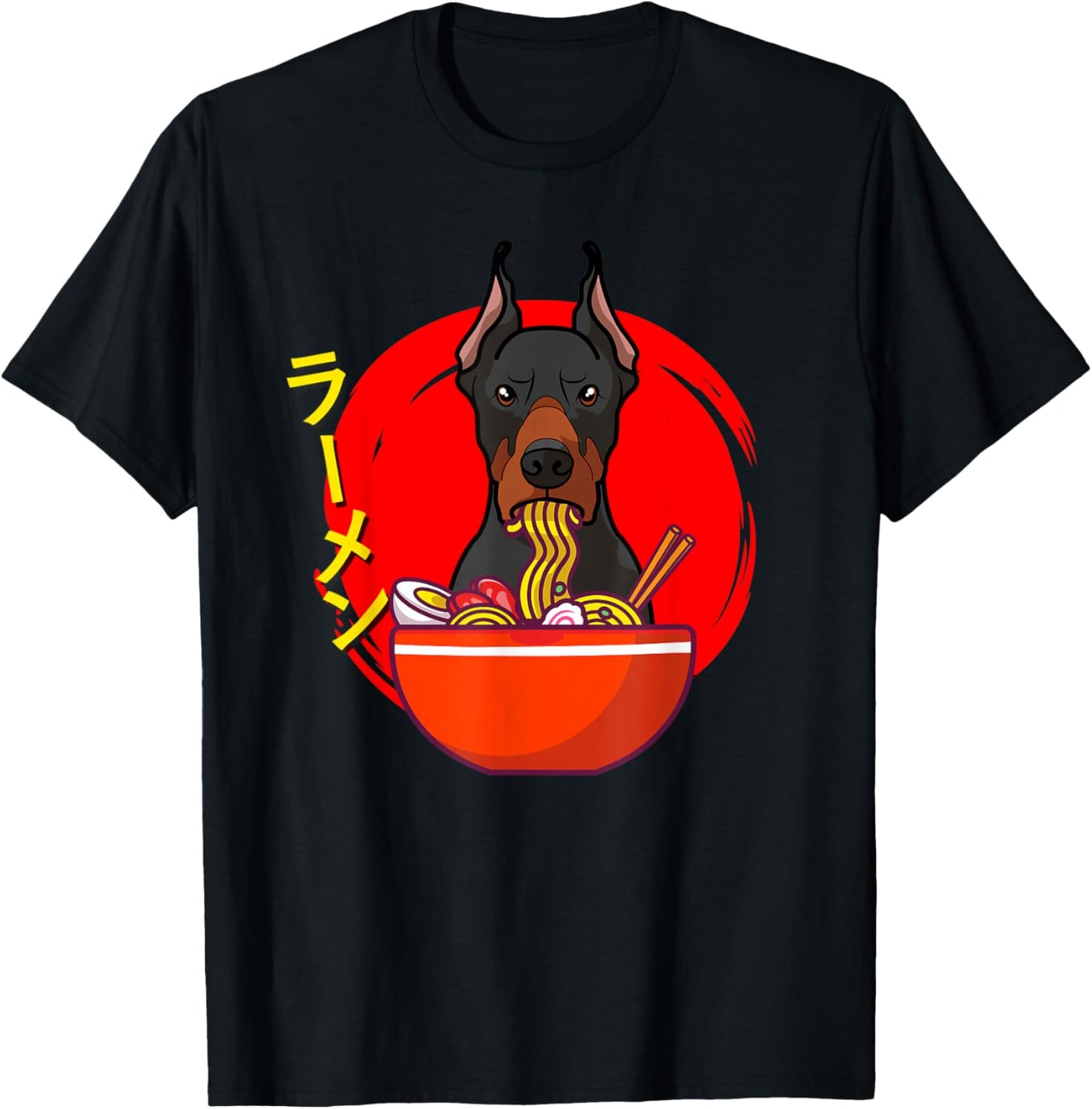 Kawaii Anime Doberman Pinscher Ramen Noodles