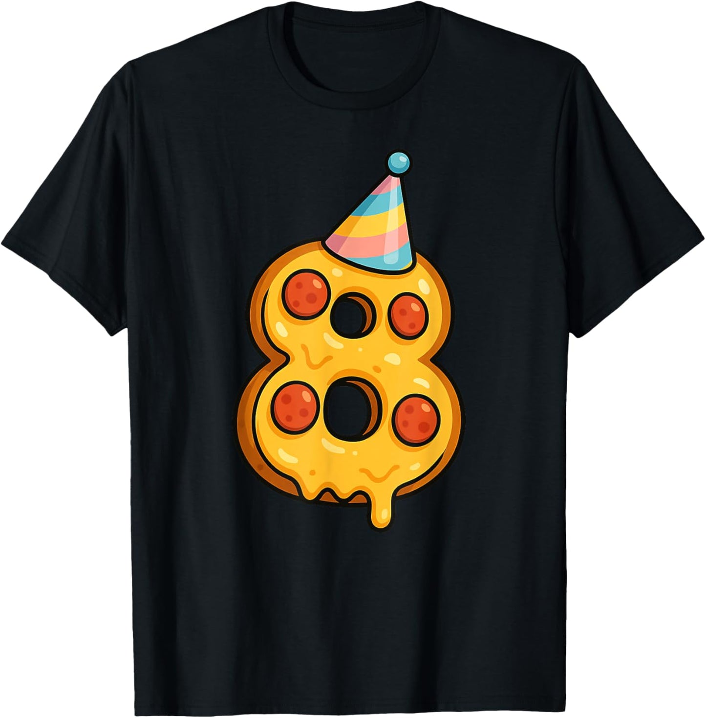 Pizza 8th Birthday 8 Years Old Party Hat Bday Boys Girl Kids