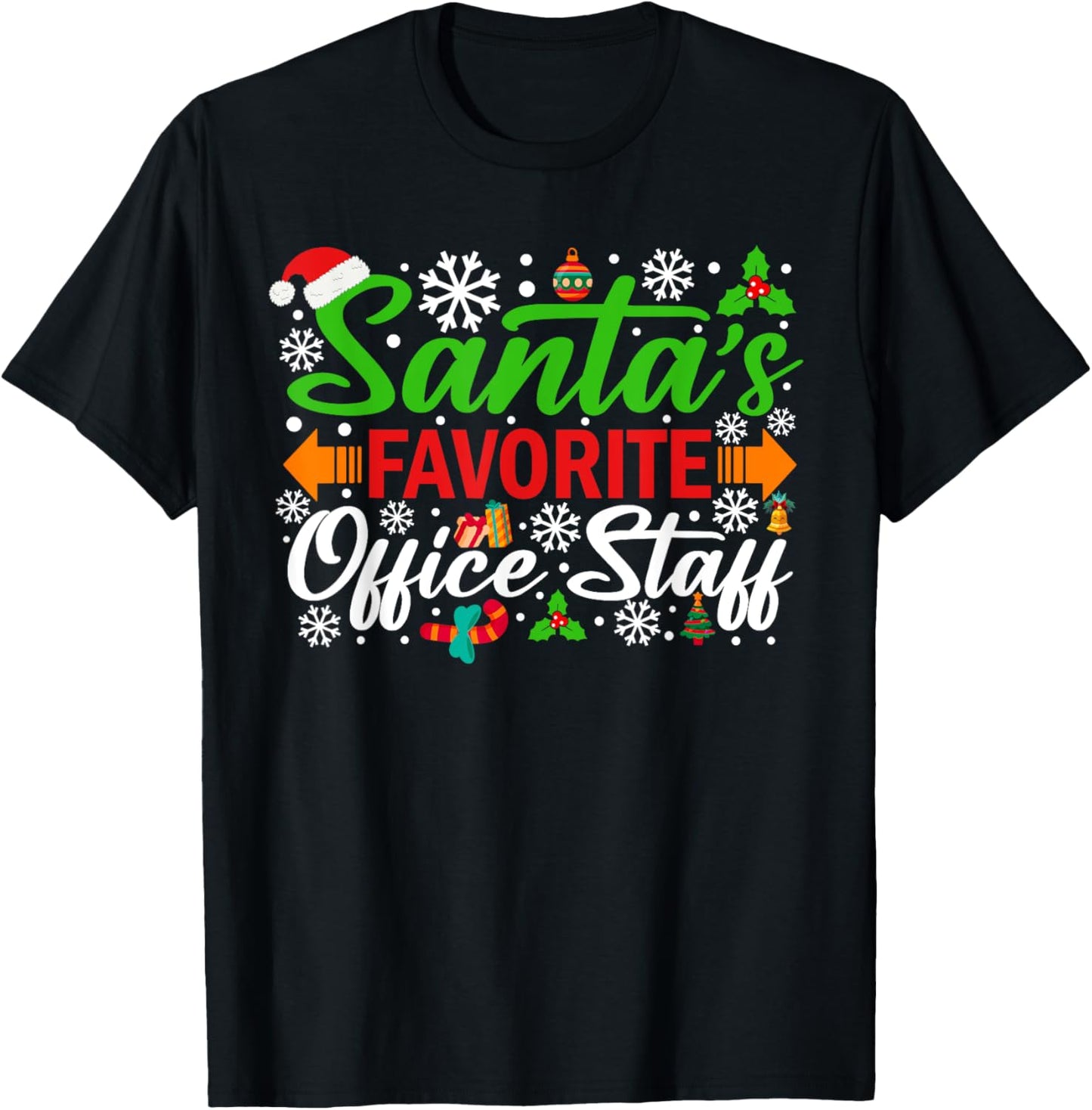 Santa's Favorite Office Staff Shirt Funny Christmas Xmas