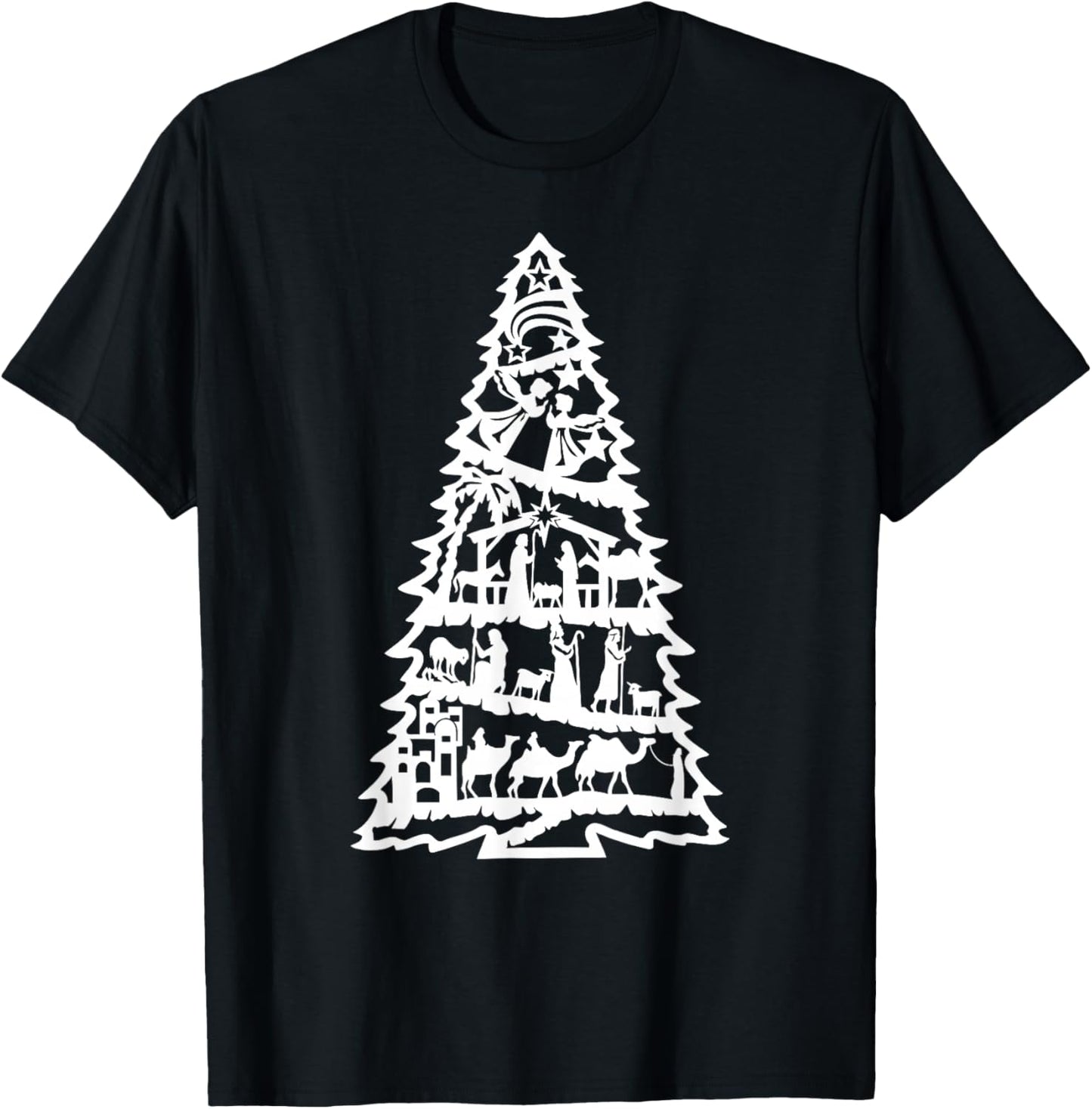 Christian Christmas Nativity Scene Xmas Tree