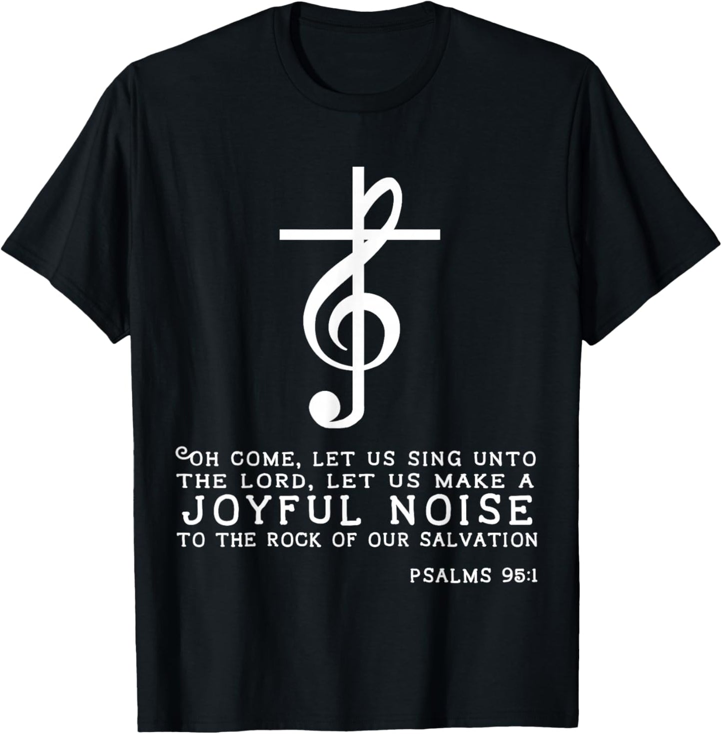 Christian Music Cross Tee Treble Clef Musical Gift TShirt T-Shirt