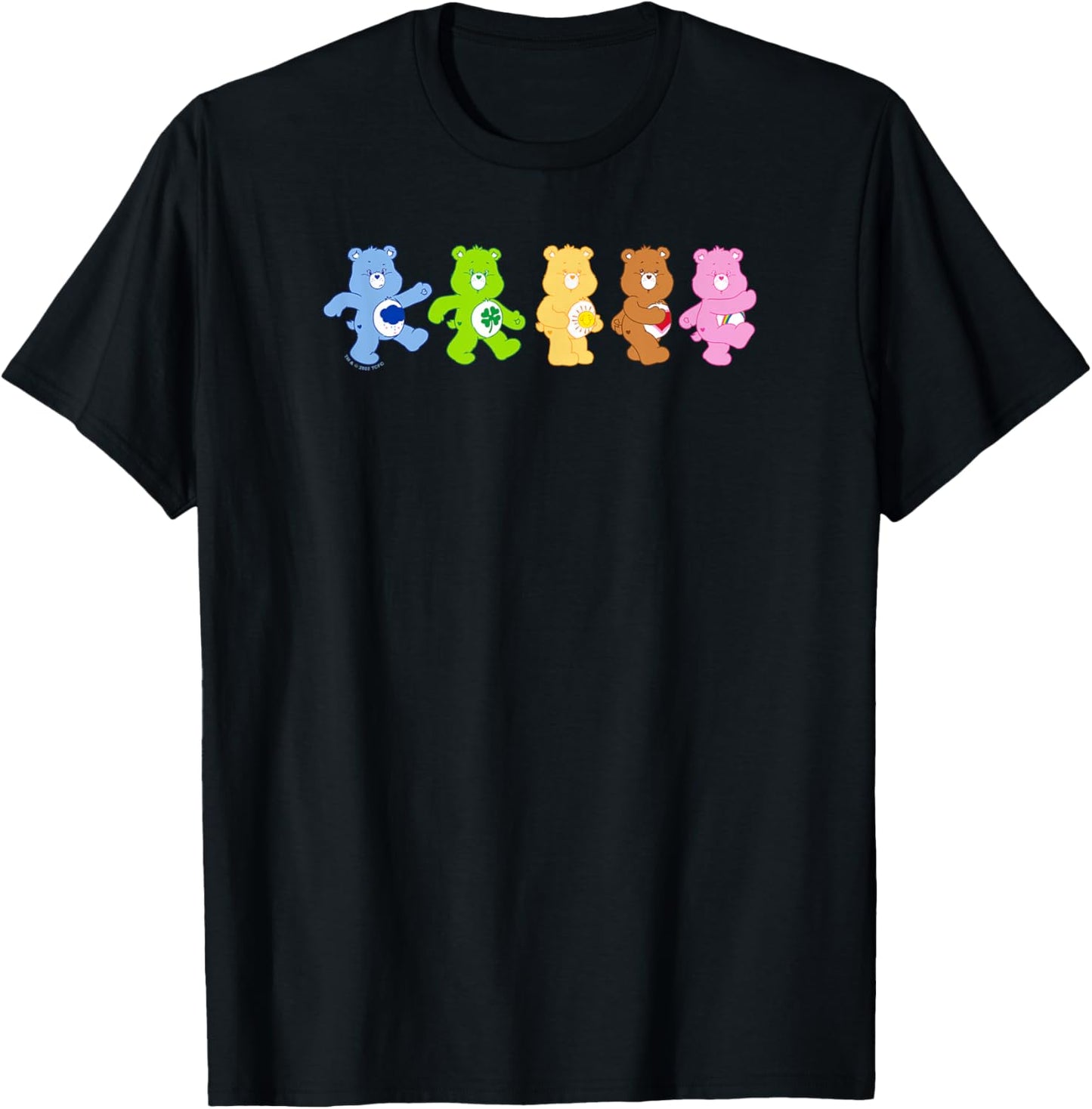 Care Bears Vintage Rainbow Bears Grateful Line Up T-Shirt