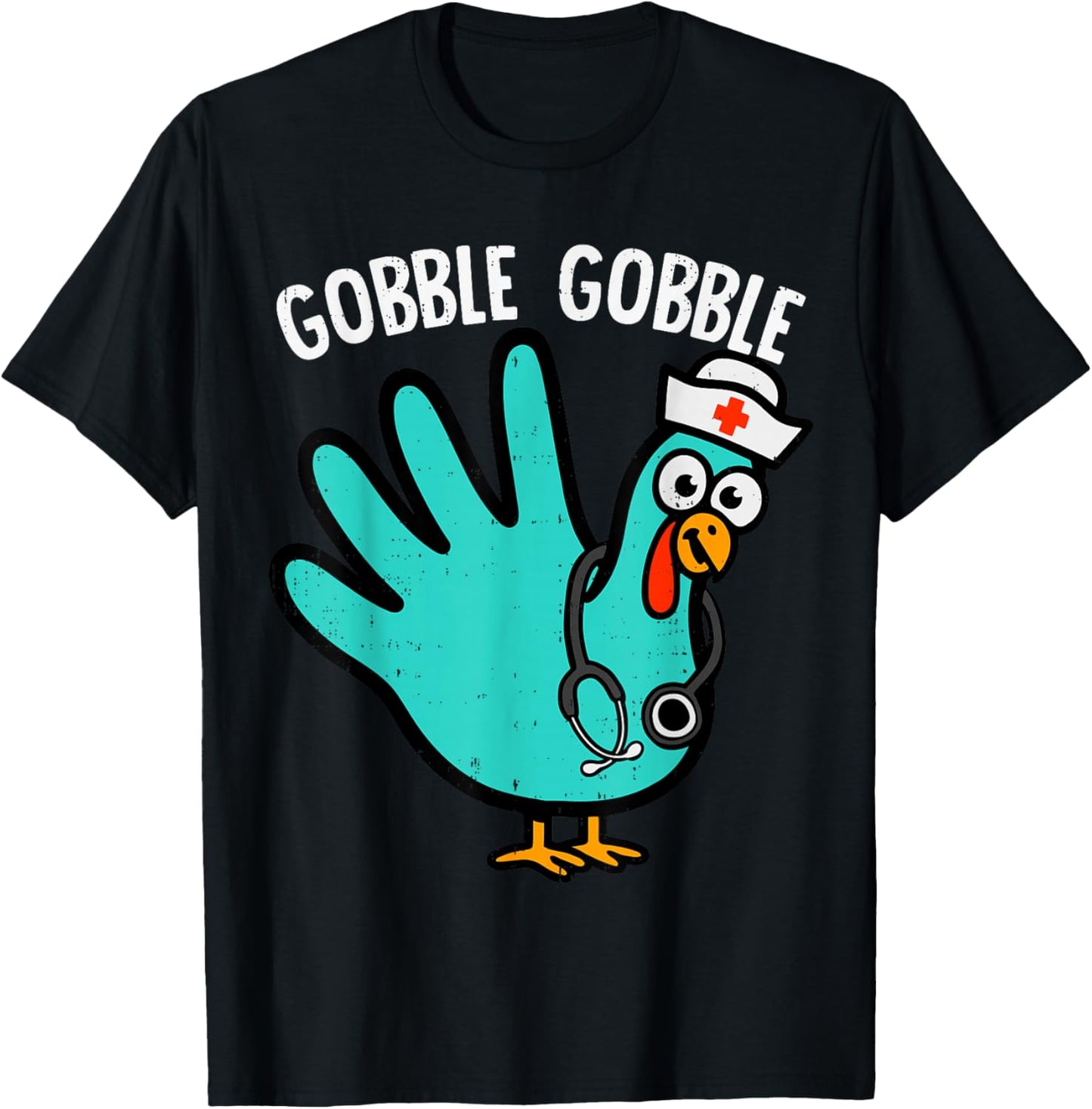Cute Turkey Glove Nurse Thanksgiving Scrub Top RN ICU ER