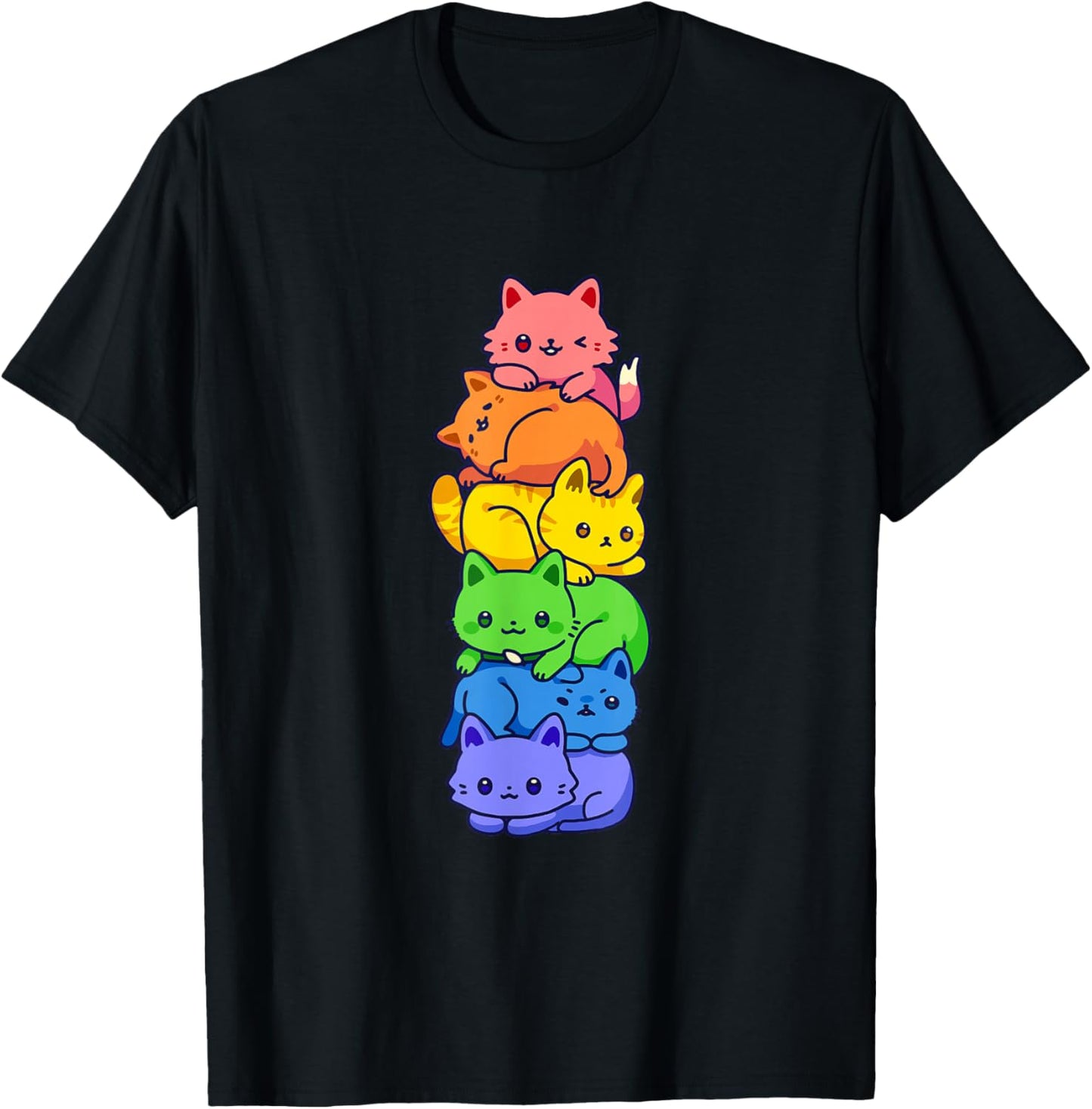 Gay Pride Cat LGBT Kawaii Cats Pile Cute Anime Rainbow Flag