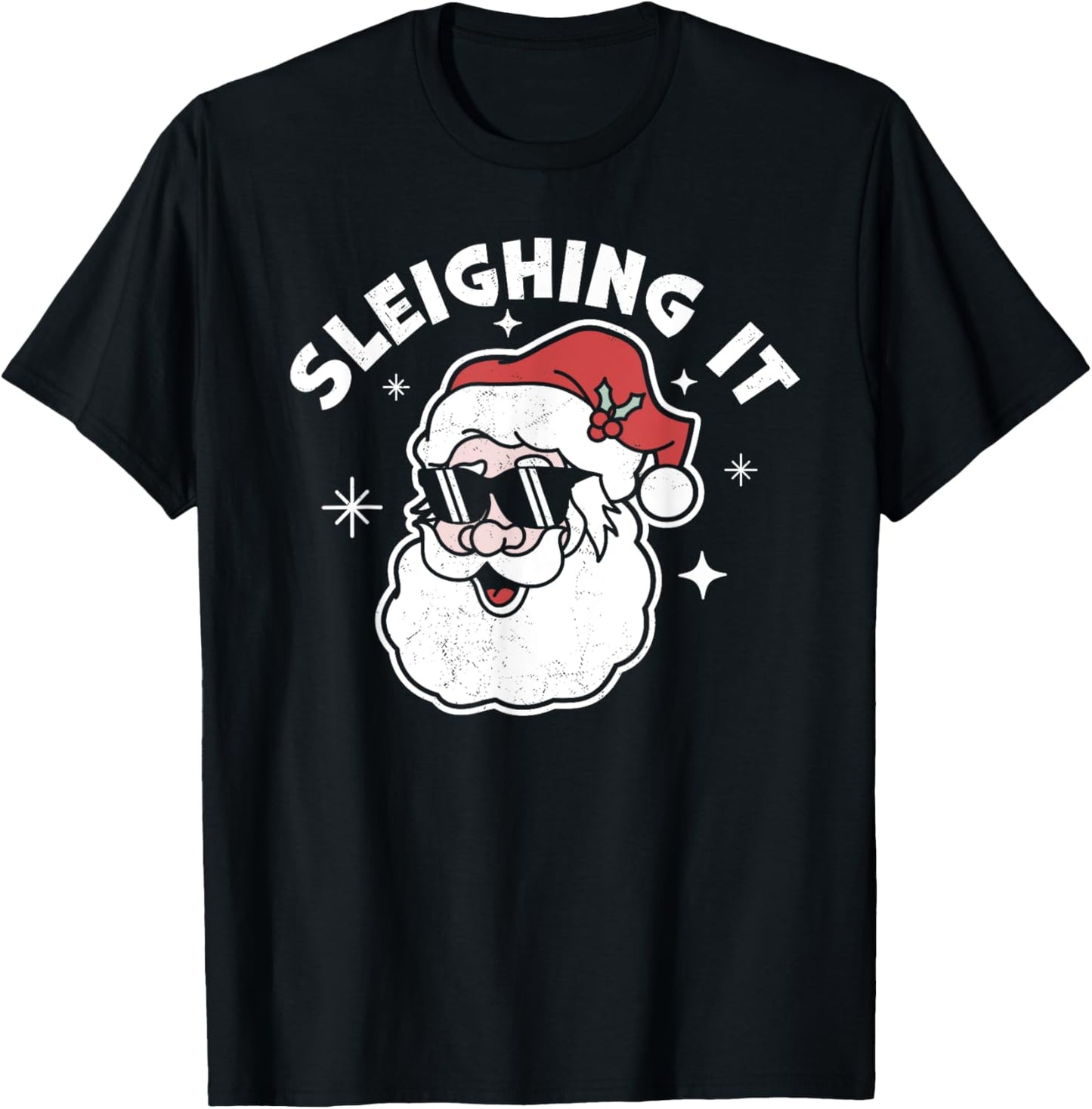 Sleighing It Santa Claus Funny Christmas Santa's Sleigh Xmas