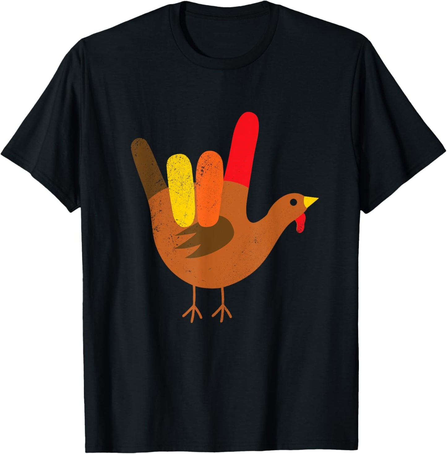 American Sign Language I Love You Thanksgiving Turkey Tshirt T-Shirt
