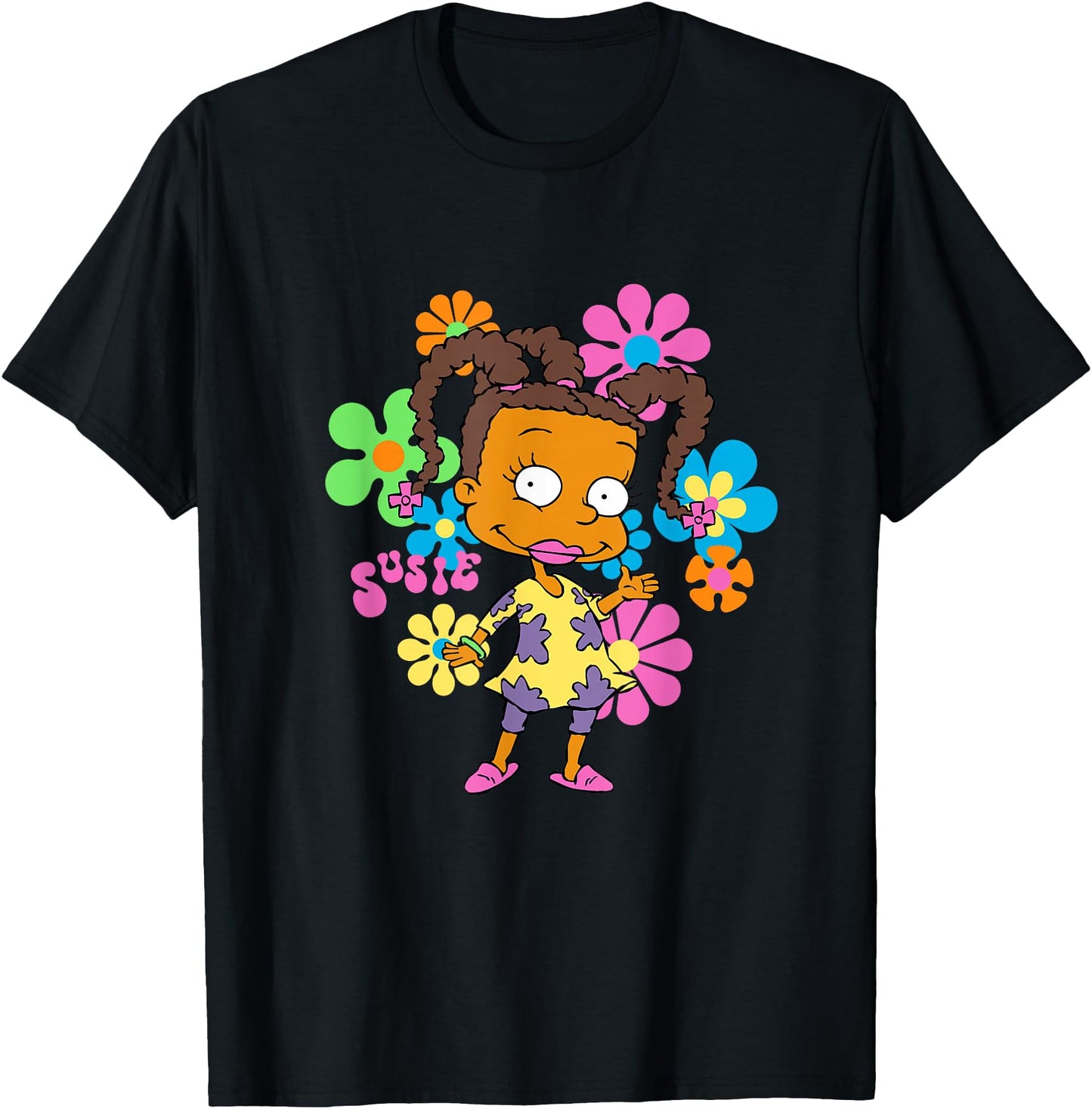 Rugrats Susie With Bright Retro Flower Power Background