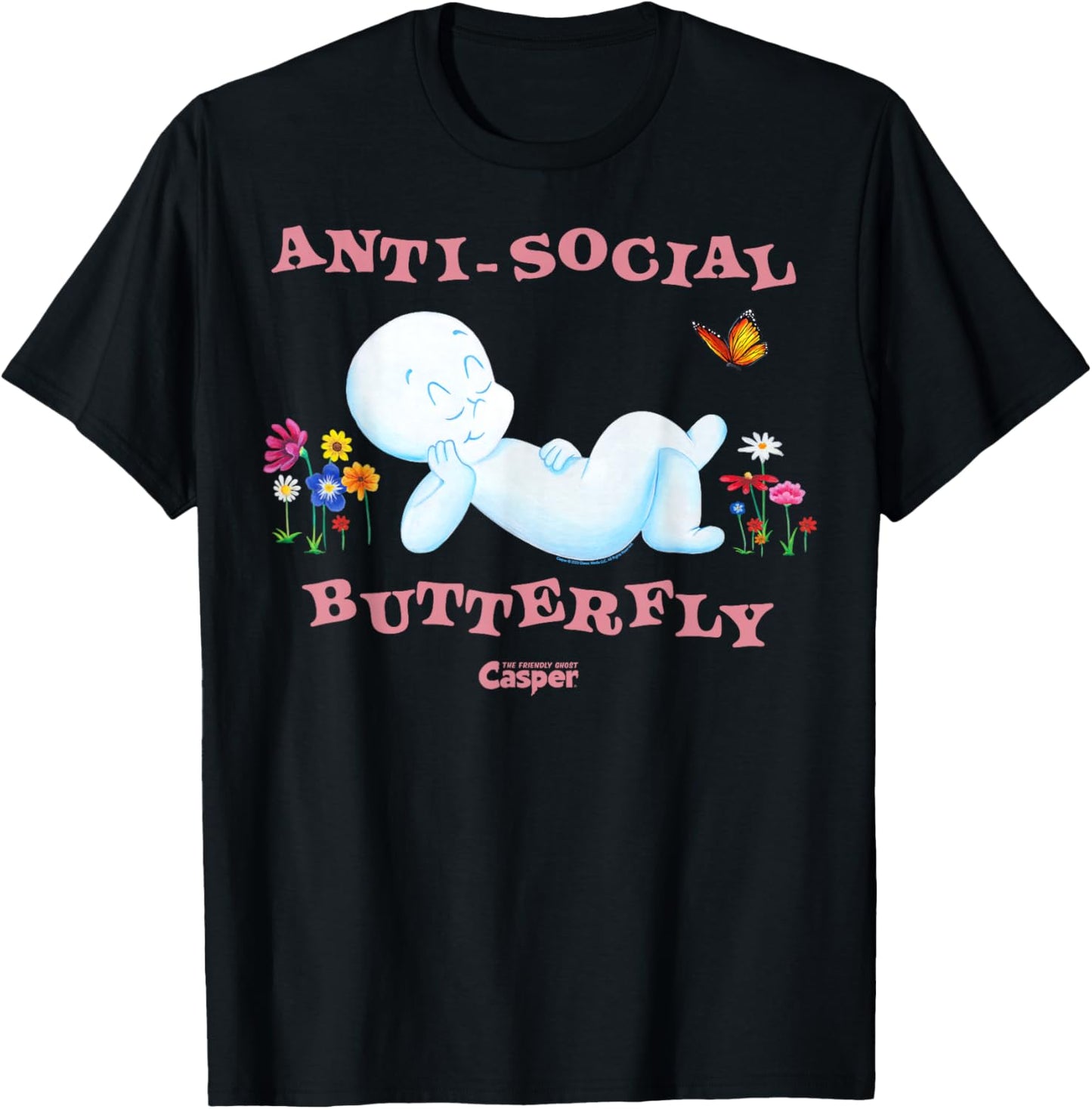 Casper the Friendly Ghost Anti-Social Butterfly T-Shirt