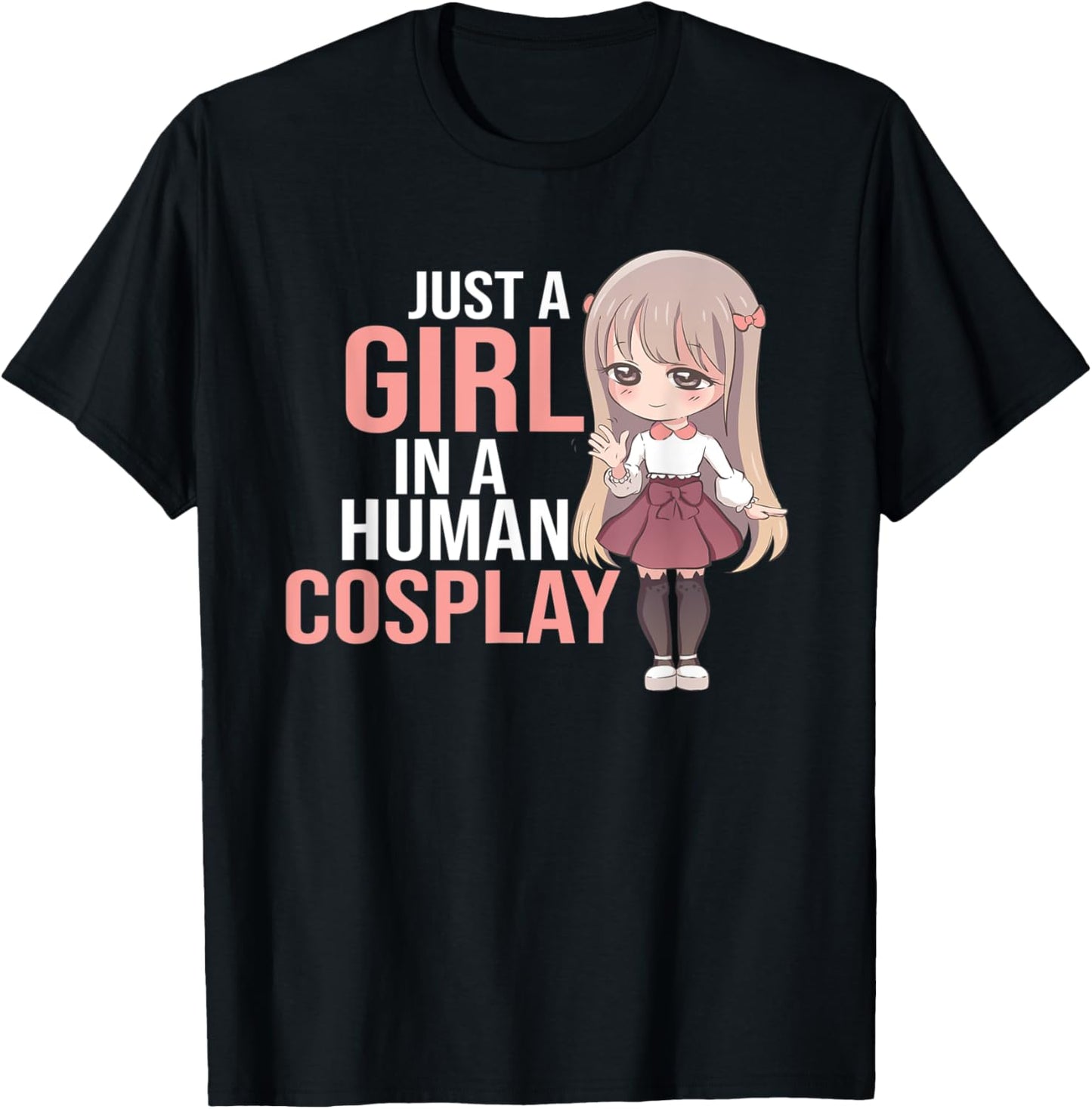 Funny Girl in Human Cosplay Chibi Fan Manga Lover