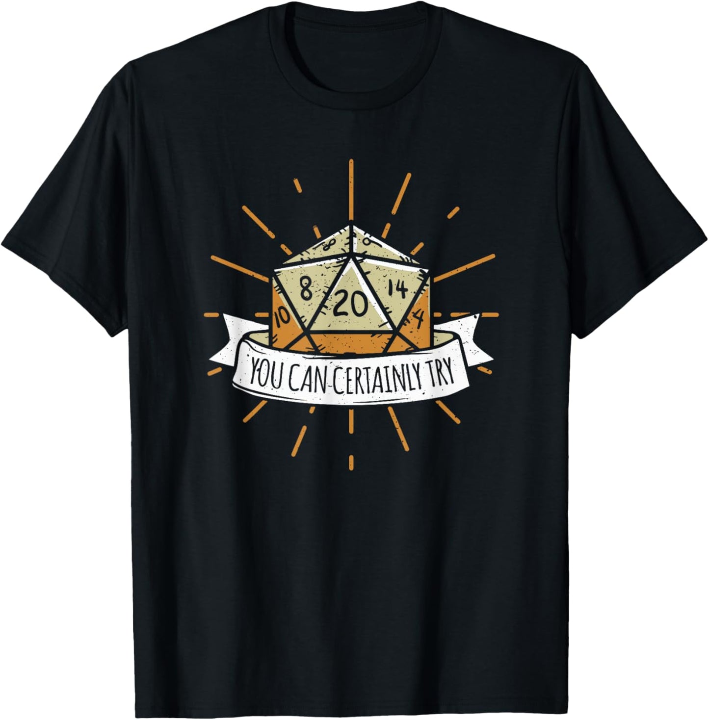 Nerd Tischspiel Dungeon You Can Certainly Try Dragon Dice Wizard Gamer Unisex Adult Women's Black Modern Classic Crew Collar Short Sleeve