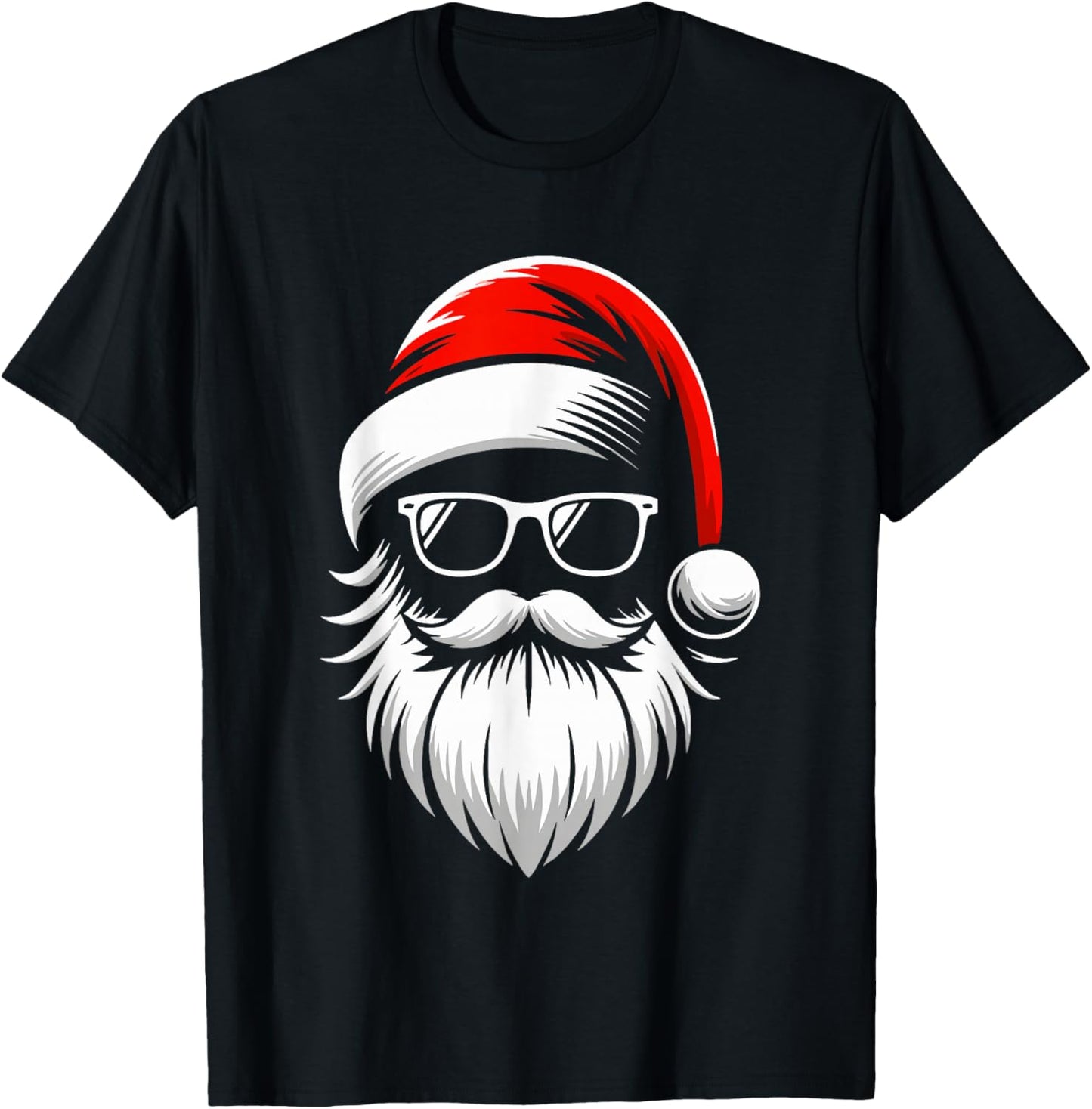 Cool Santa Hat Beard Sunglasses Grandpa Dad Men Christmas