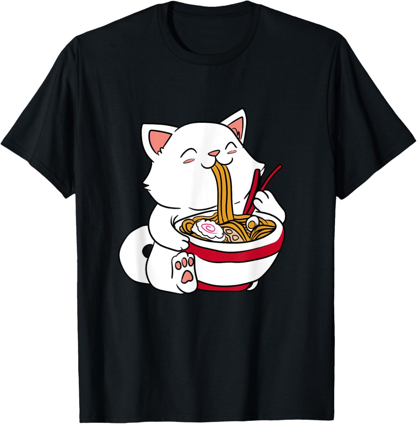 Brand Kawaii Cat Eating Ramen Noodles Japanese Food Anime