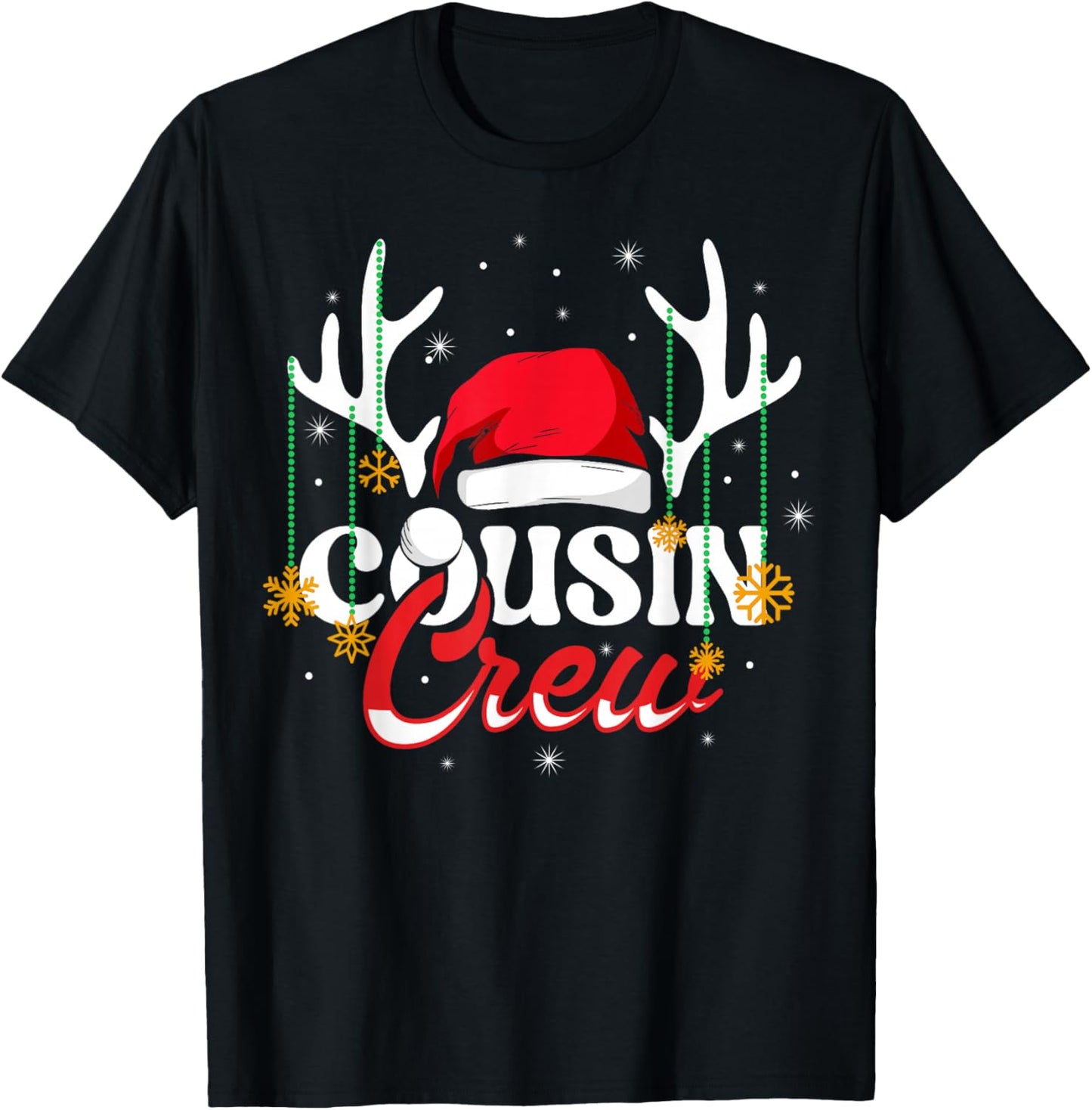 Christmas Cousin Crew Shirt Kids Baby Santa Hat Xmas
