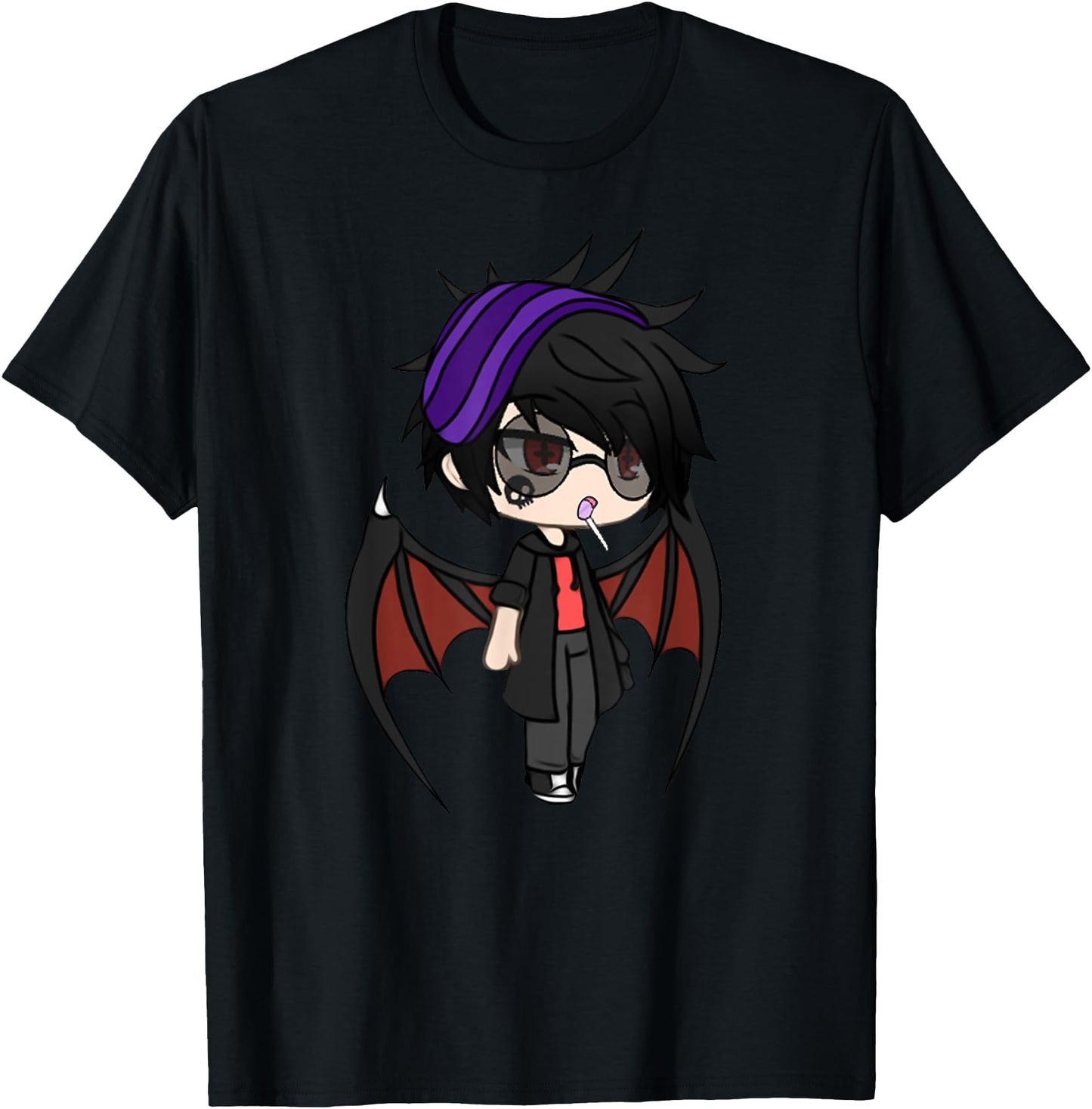 Cute Chibi style Kawaii Anime Vamp Boy with Vampire Wings