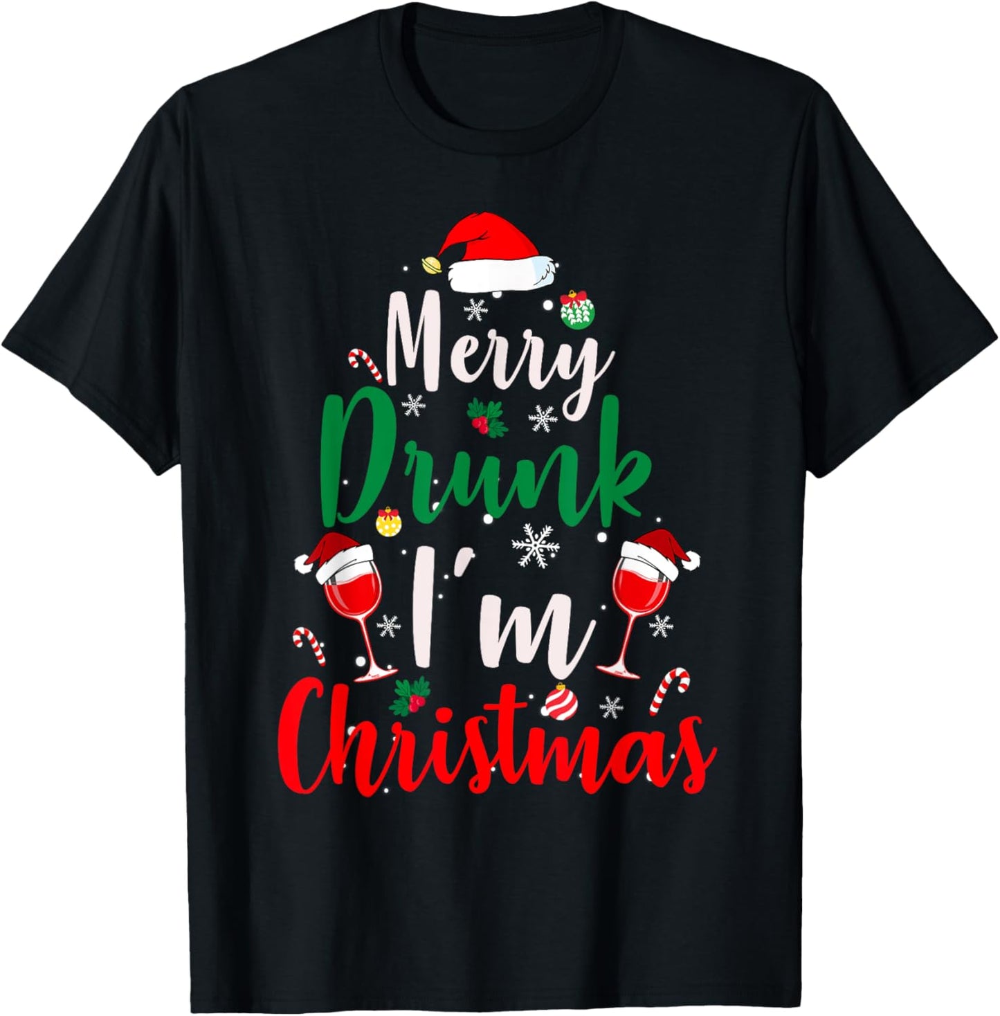 Merry Drunk I'm Christmas Funny Santa Joke Xmas Beer Lover