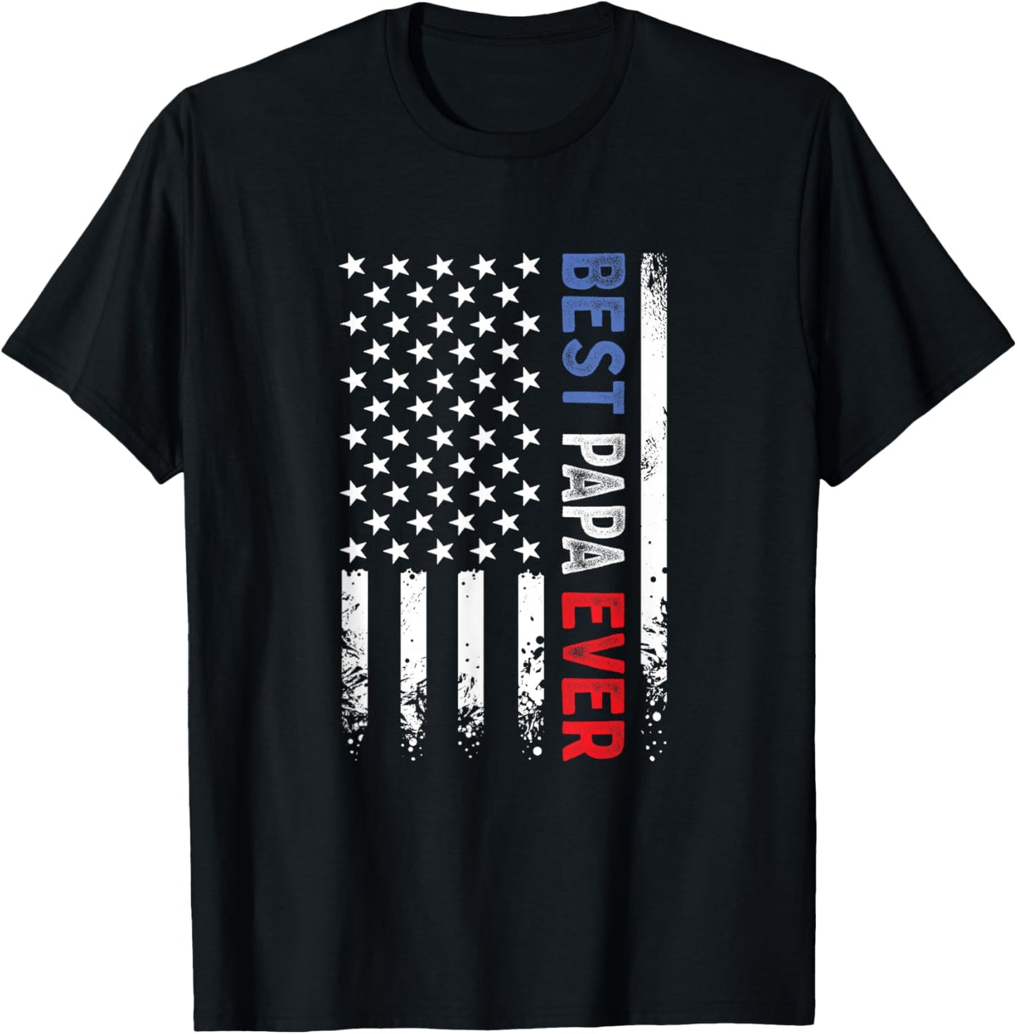 Father's Day Best Papa Ever with US American Flag