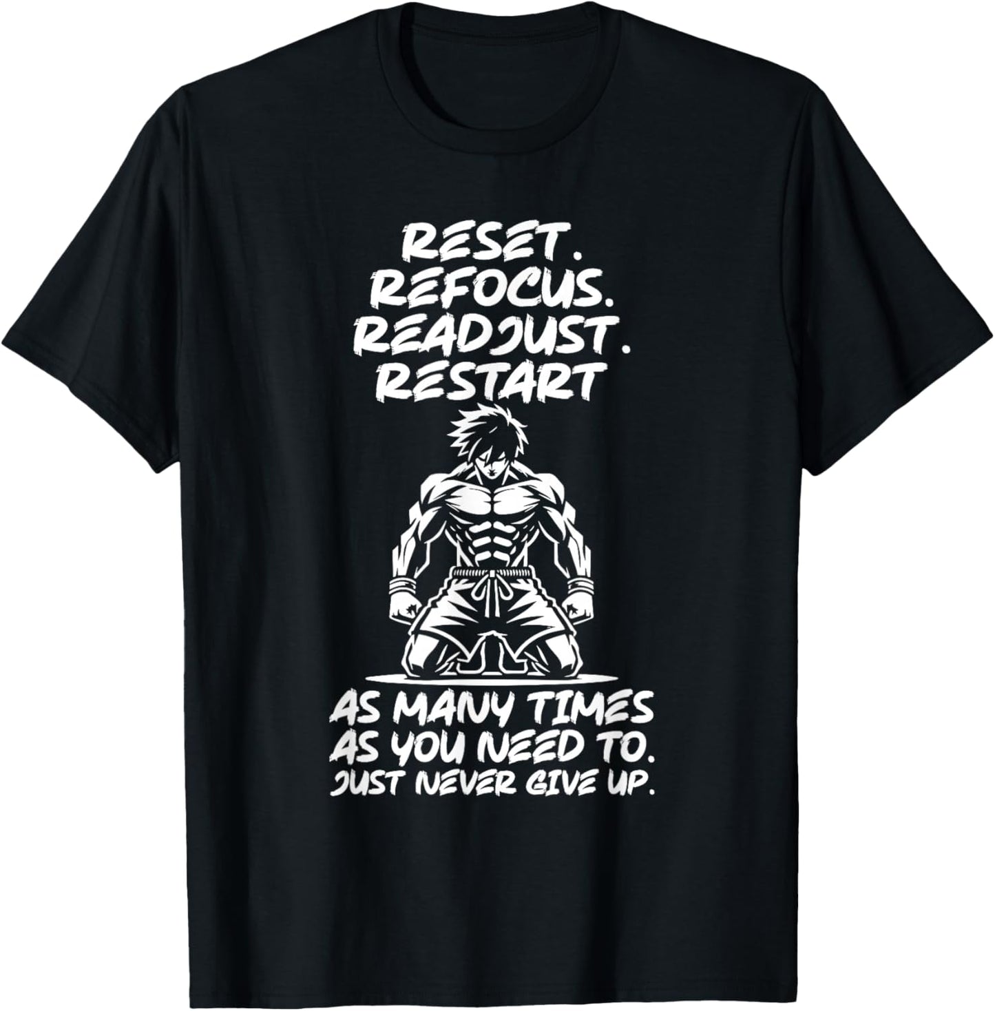 Reset Refocus Readjust, Anime Gym Workout Fitness Motivation
