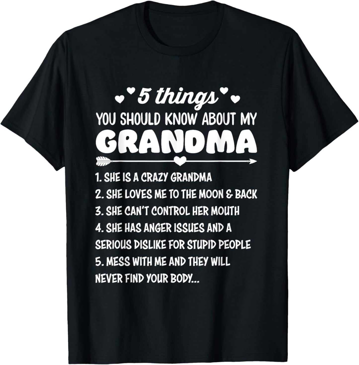 5 Things You Should Know About My Grandma | Funny Grandma T-Shirt