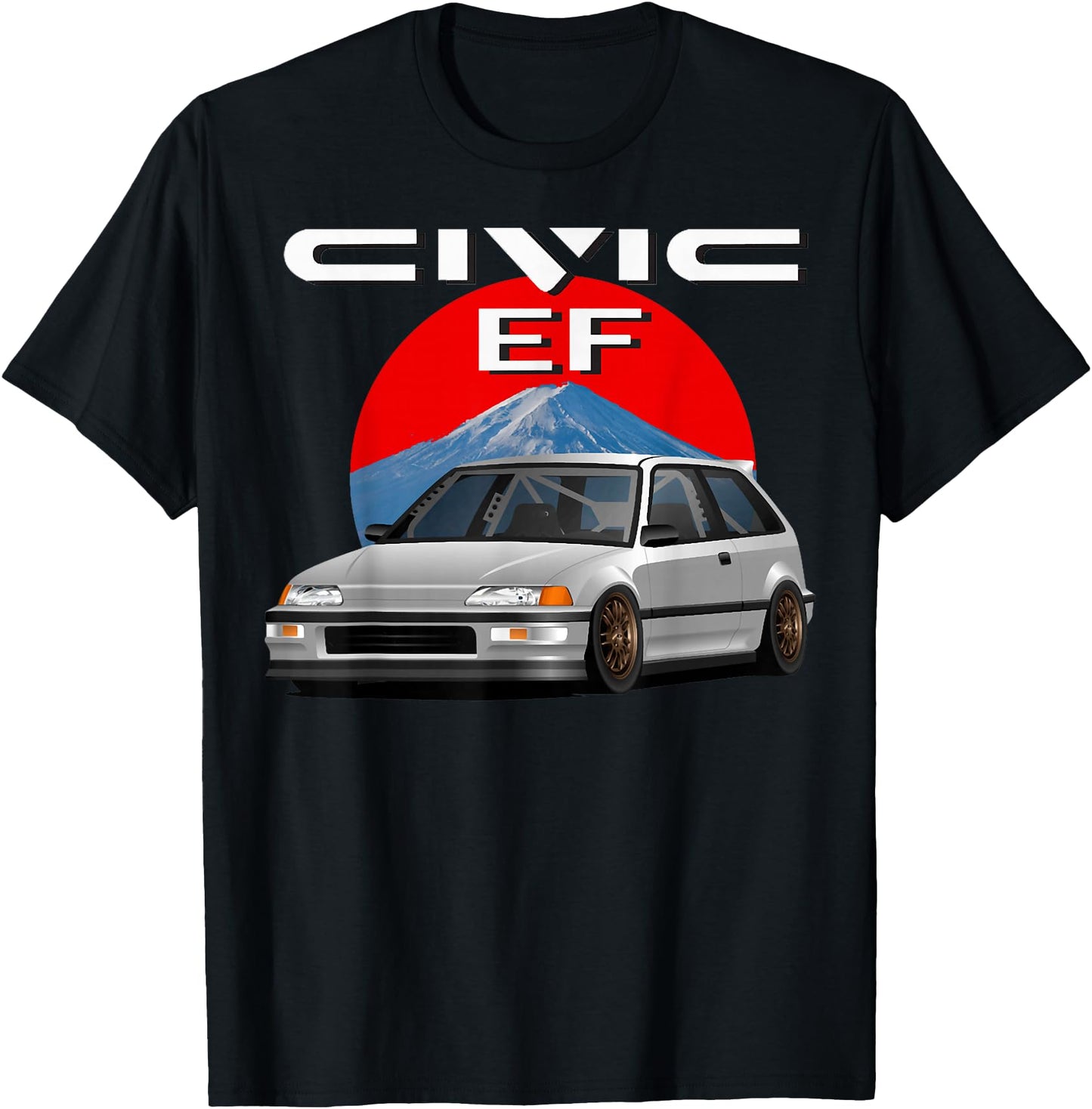 ef civic Japanese car T-Shirt, Small, Black