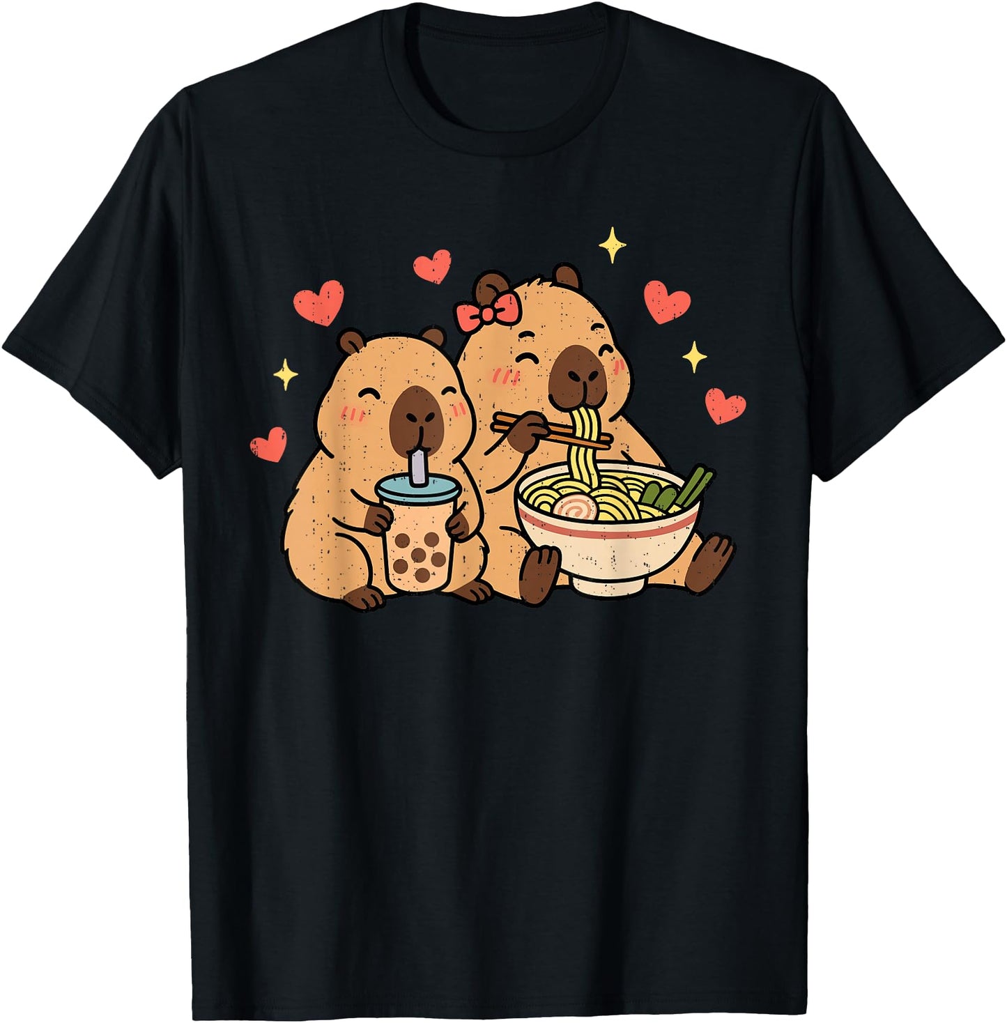 Capybara Ramen Kawaii Anime Drinking Bubble Tea Capy Lover