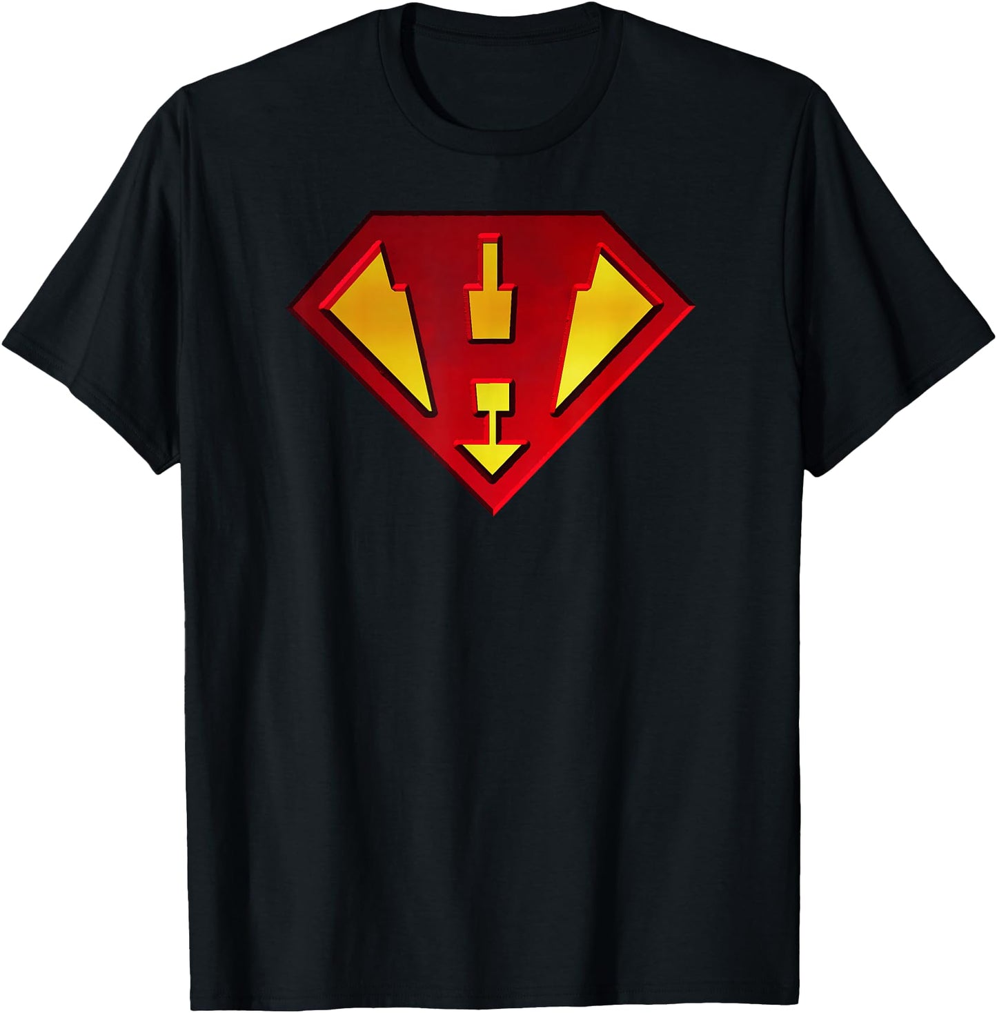 Funny Super Hero Shield Letter H name Gift Tee Shirt