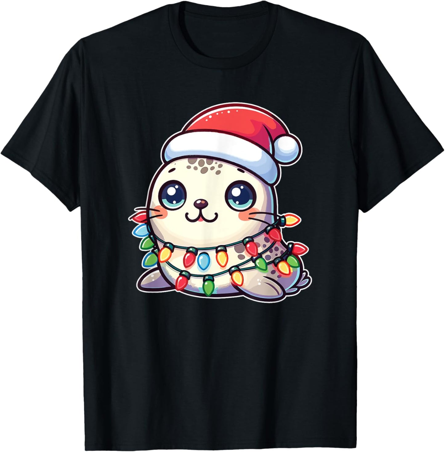 Santa Hat Christmas Fairy Lights Seal