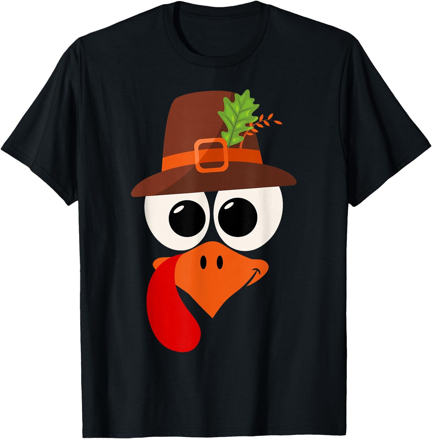 Turkey Face With Glasses & Pilgrim Hat For Thanksgiving