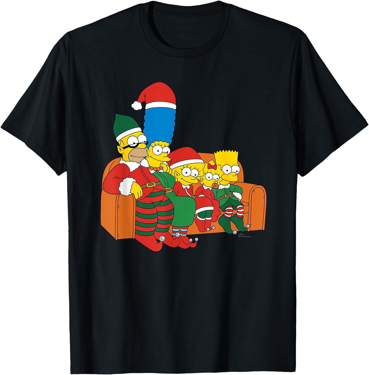 The Simpsons Holiday Family Christmas Elf Costumes Couch Gag