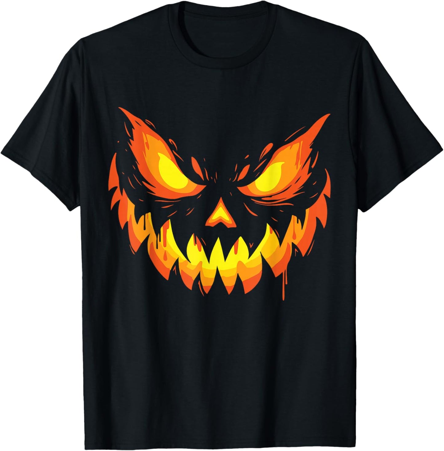 Jack O Lantern Scary Carved Pumpkin Face Halloween Boys Mens