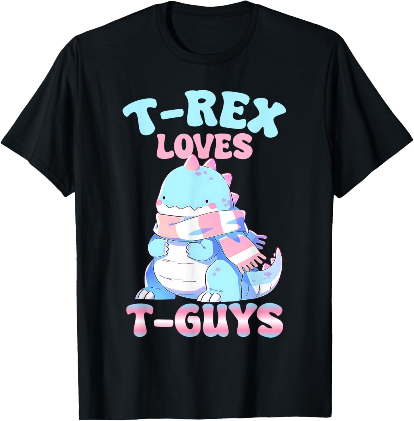 T-rex Loves T-Guys Kawaii Pastel Transgender Chibi Dino