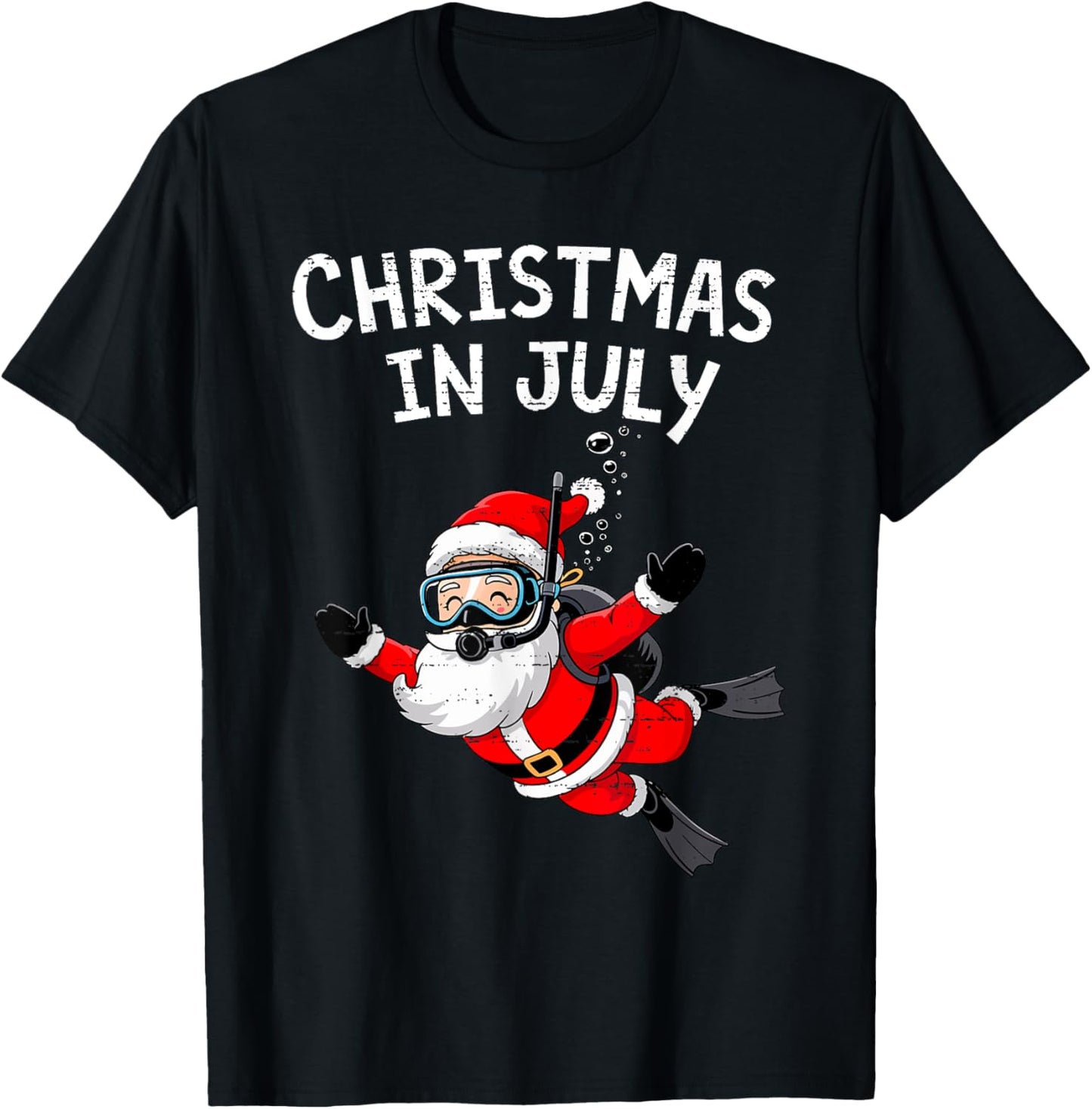 Santa Scuba Diving Christmas In July Kitty Meowy Xmas Summer