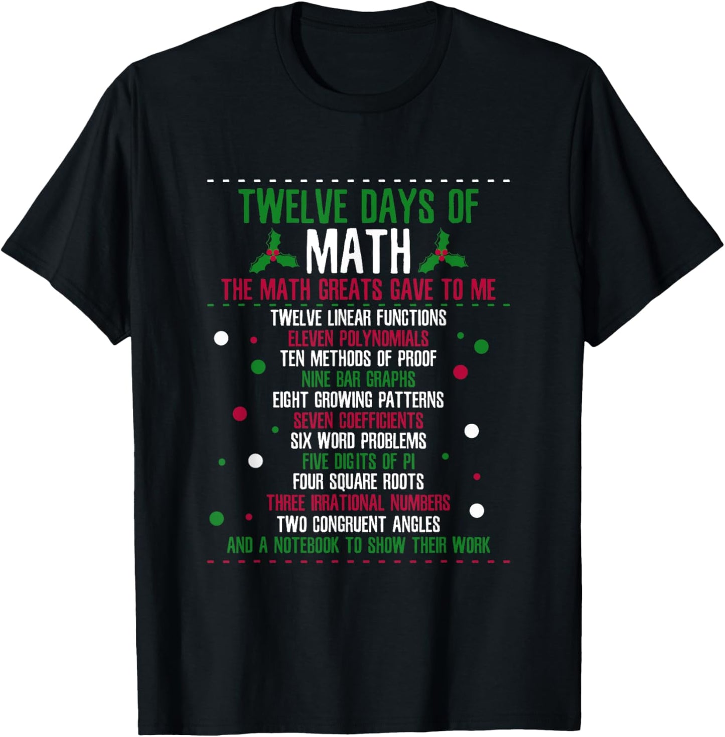 Christmas 12days of Math T-Shirt