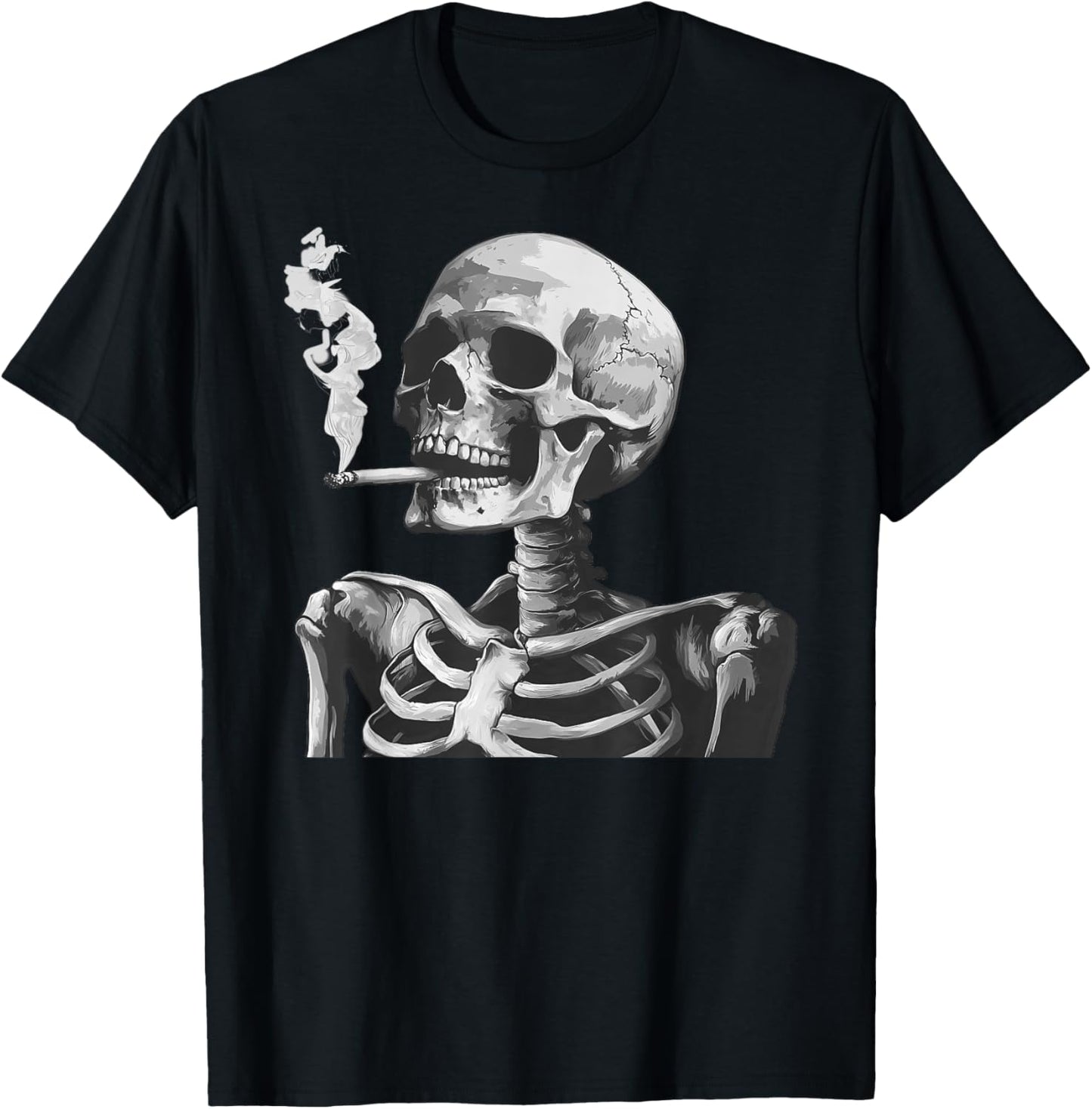 Vintage Skeleton Skull Smoking Cigarette Men Women