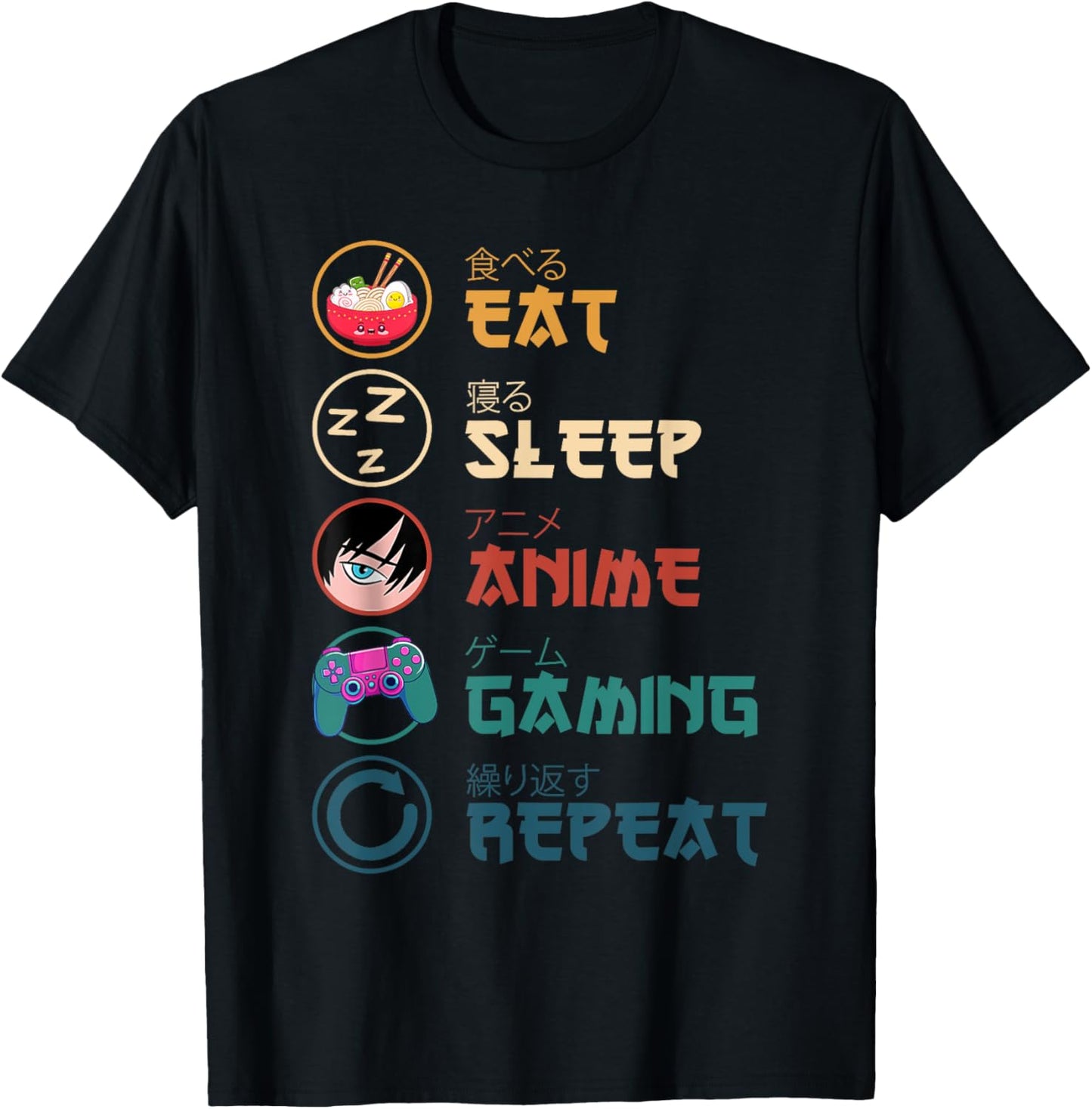 Eat Sleep Anime Gaming Repeat Japan Kawaii Manga Anime