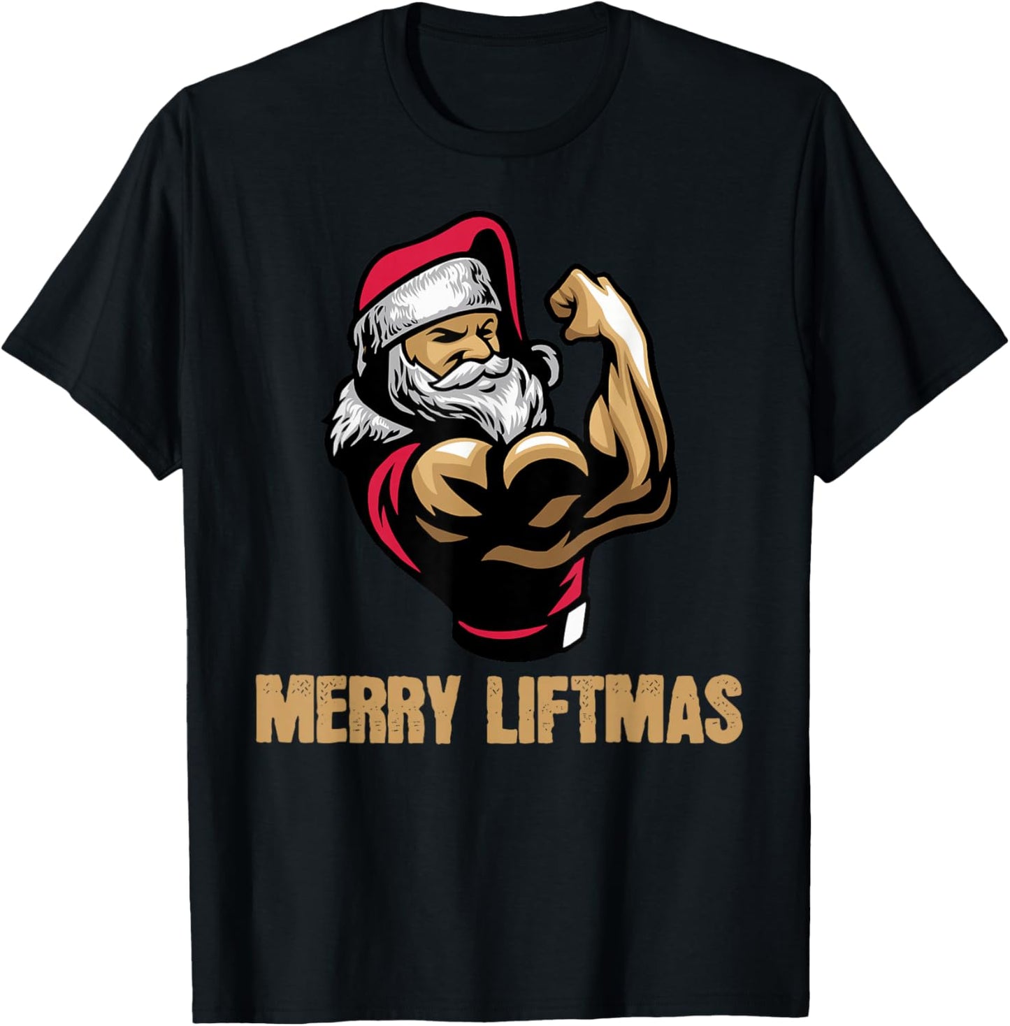 Santa Claus Gym Bodybuilding Fitness Merry Liftmas XMAS Tee