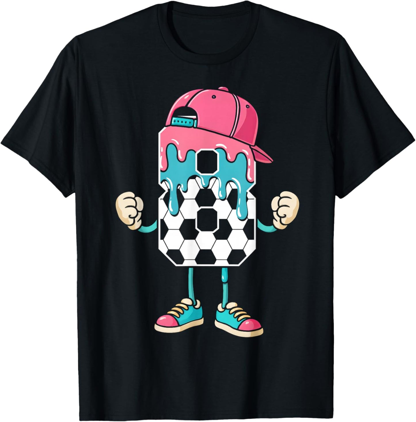 Soccer 8 Year Old Ice Cream Drip Youth 8th Birthday Boy 8