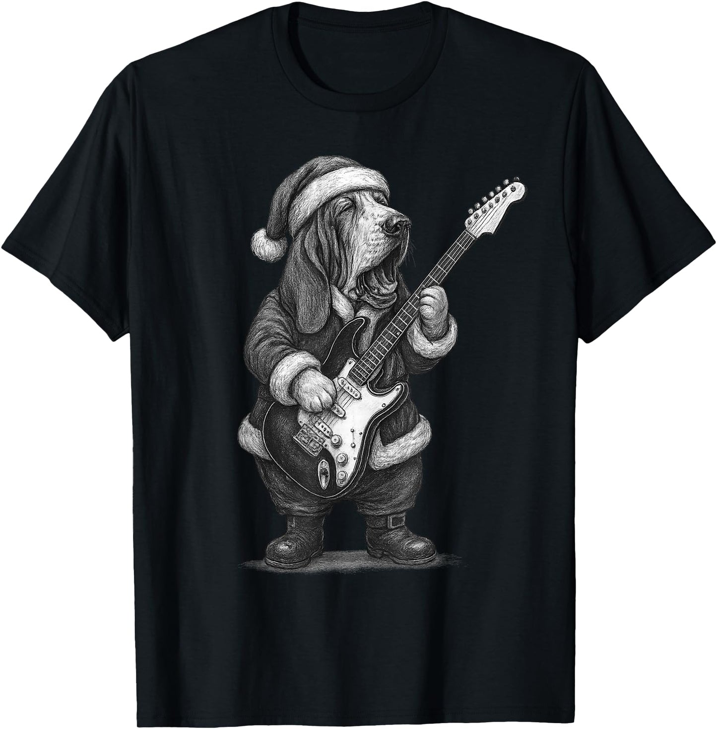 Basset Hound Playing Guitar Christmas Dog Lover