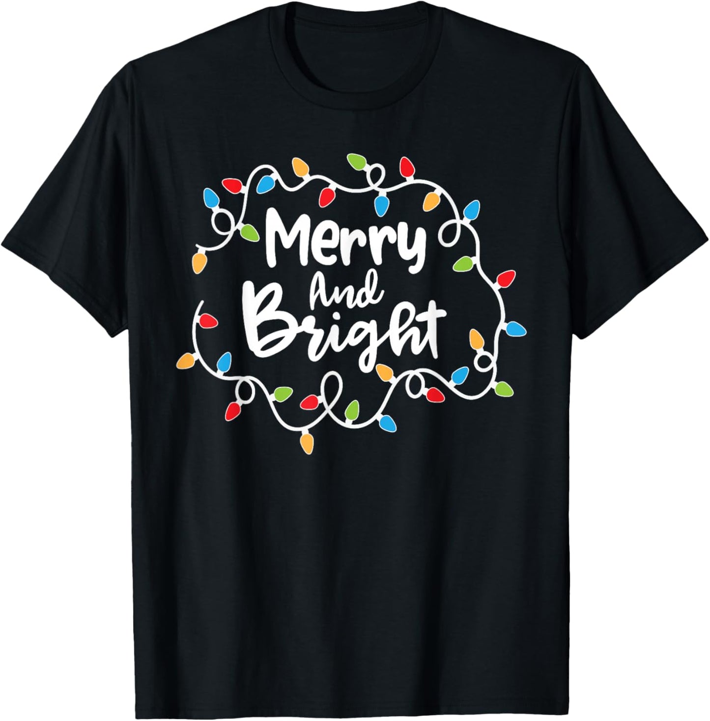 Merry And Bright Santa Christmas Xmas Lights Pajamas Holiday