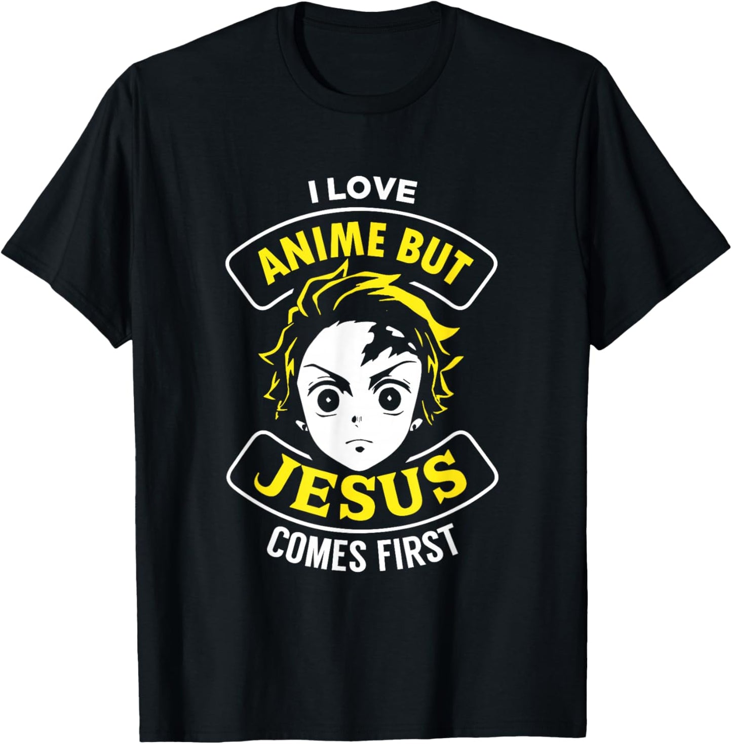 I Love Anime But Jesus Comes First - Christian Japan Yellow