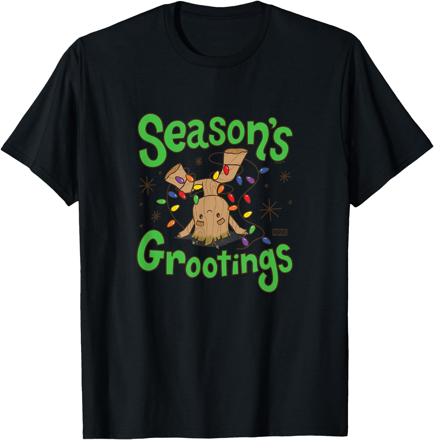 Season's Grootings Funny Marvel Holiday Groot Design