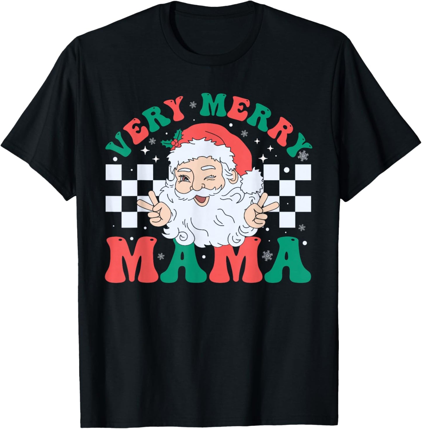 Very Merry Mama Santa Claus Christmas Retro Xmas Mom