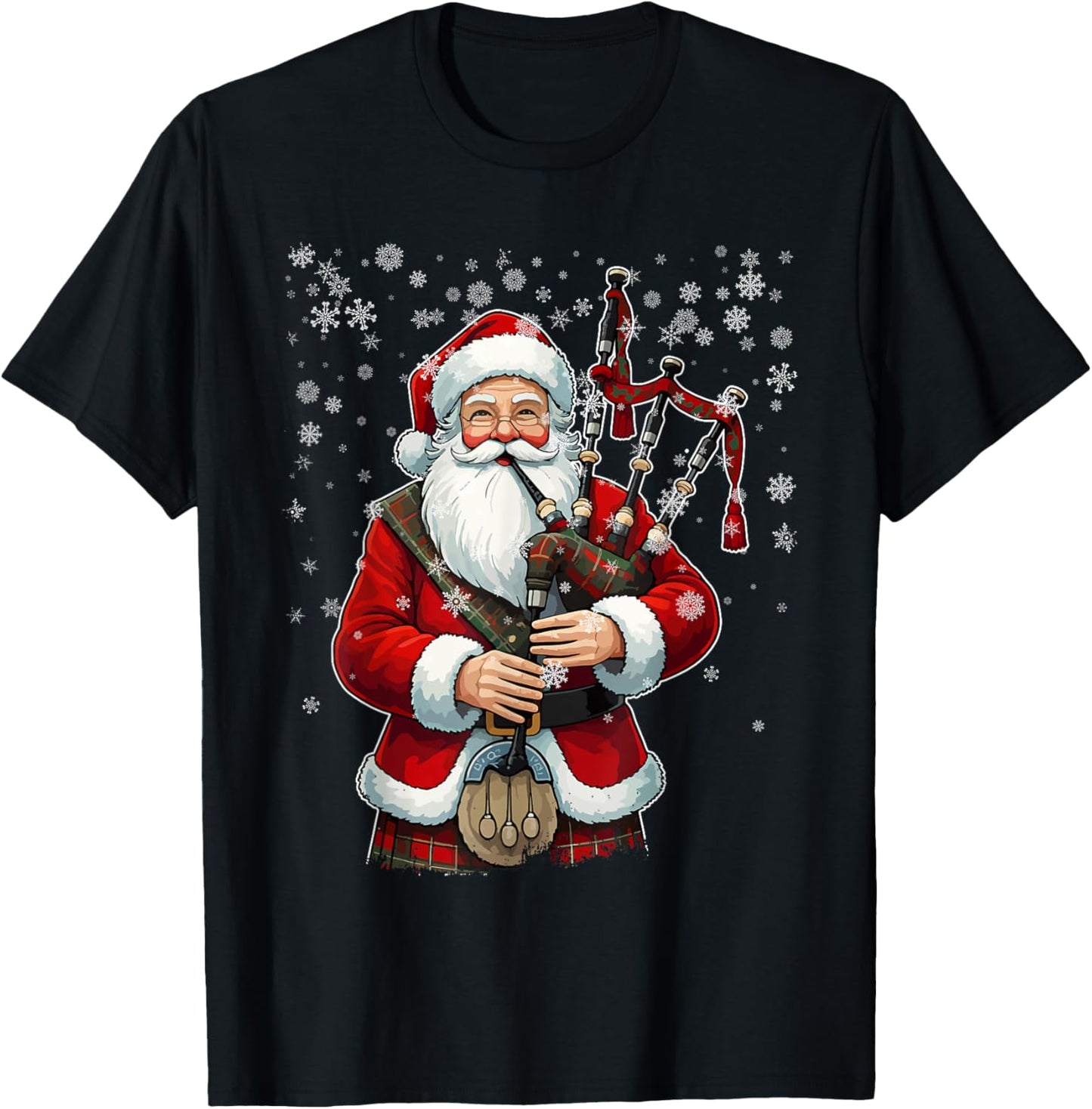 Santa Claus Playing Bagpipes - Funny Bagpiper Player Xmas