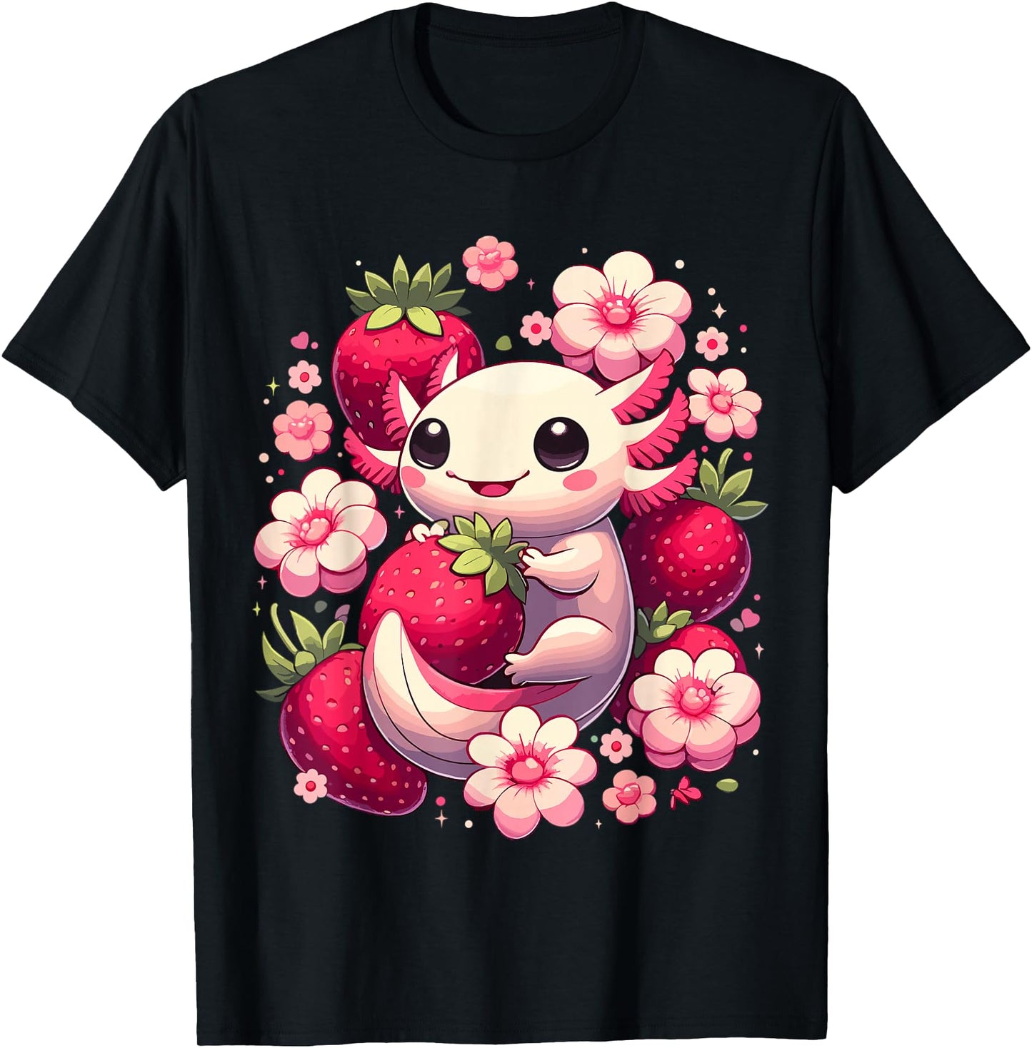 Cute Axolotl Kawaii Anime Axolotl Strawberry