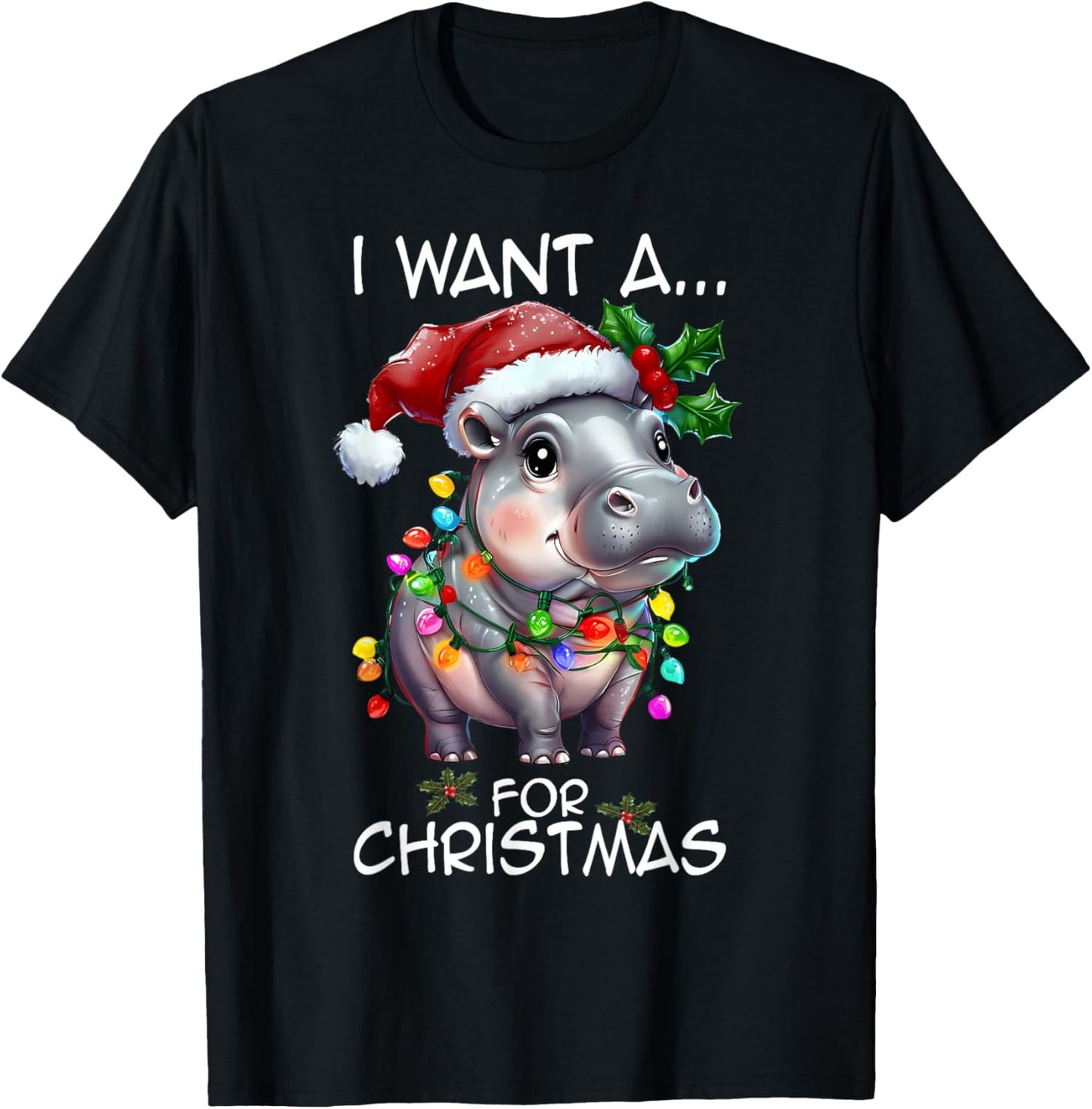 I Want A Hippopotamus For Christmas Hippo Lovers Xmas Kids