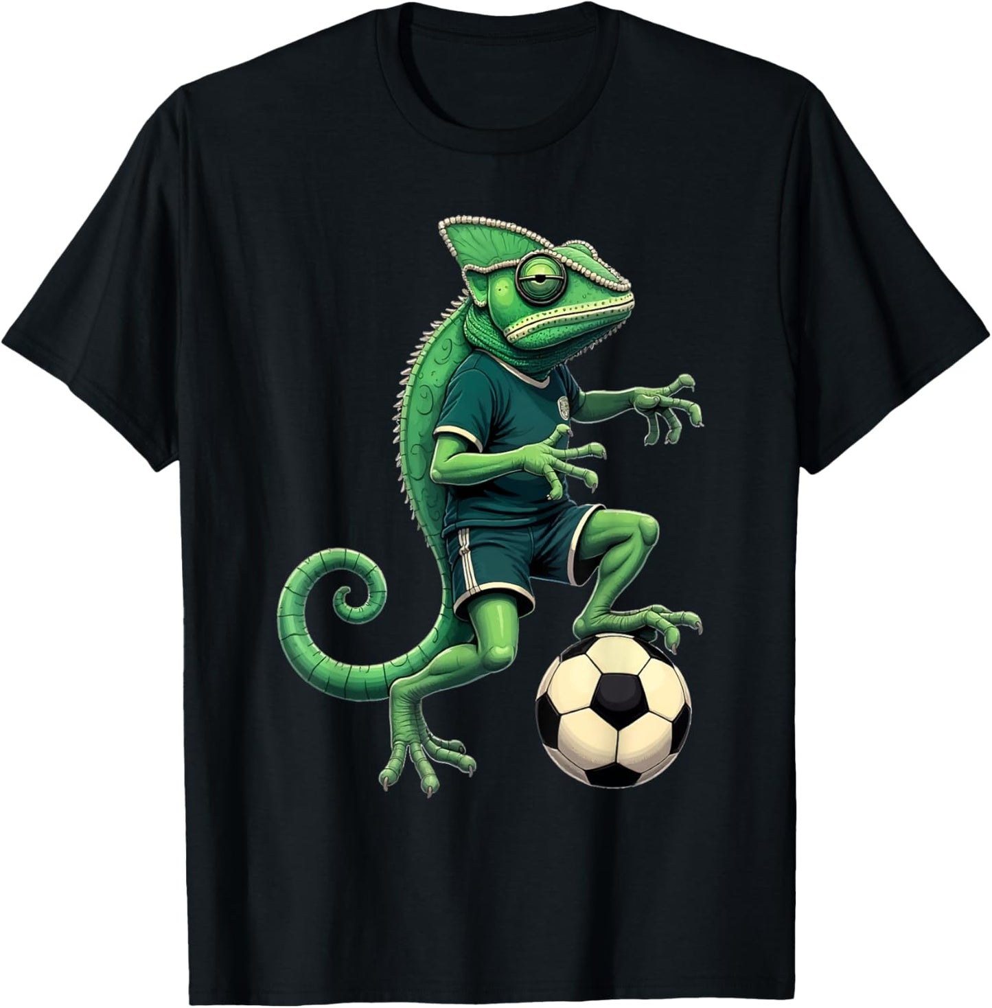 Chameleon Lizards Soccer Player Reptile Pet Animal Lover T-Shirt